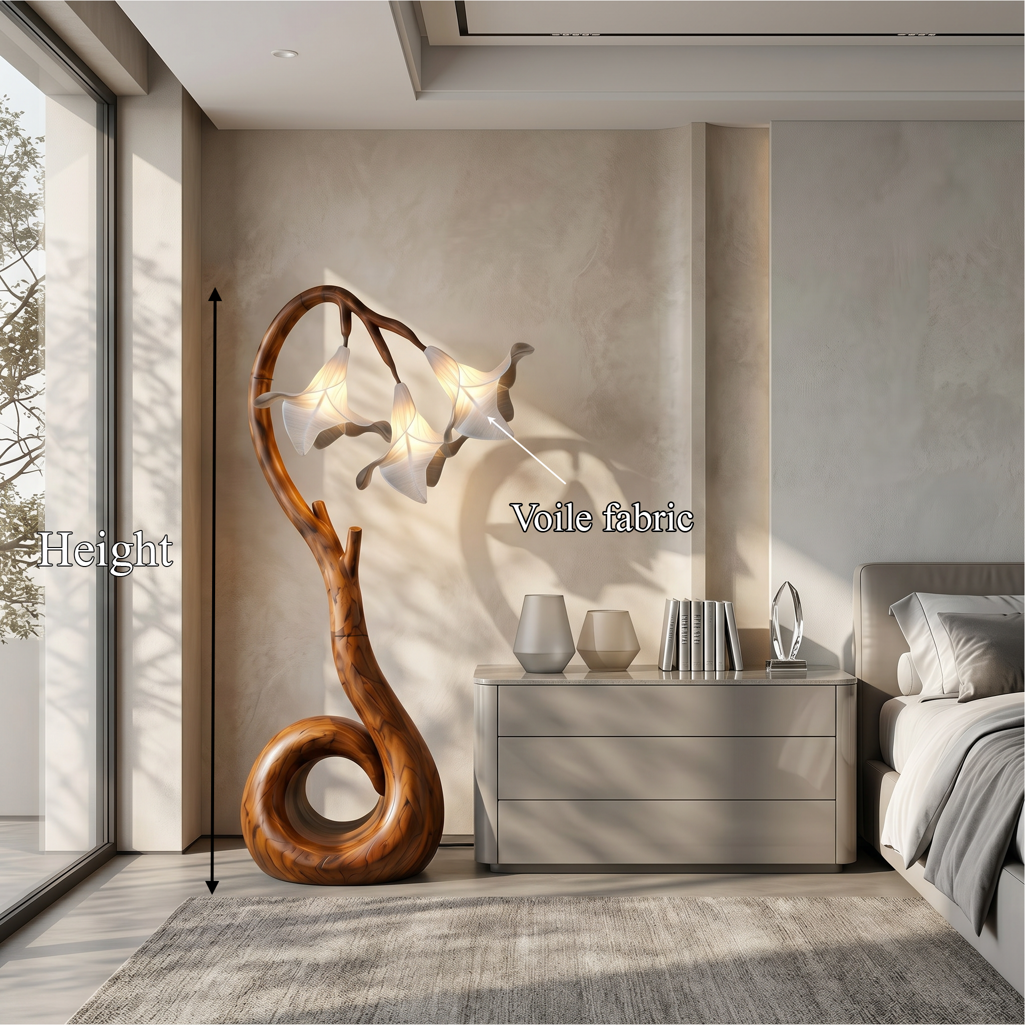 Modern Floor Lamp With Organic Flower Form For Bedroom And Lounge SINLSAFLP099