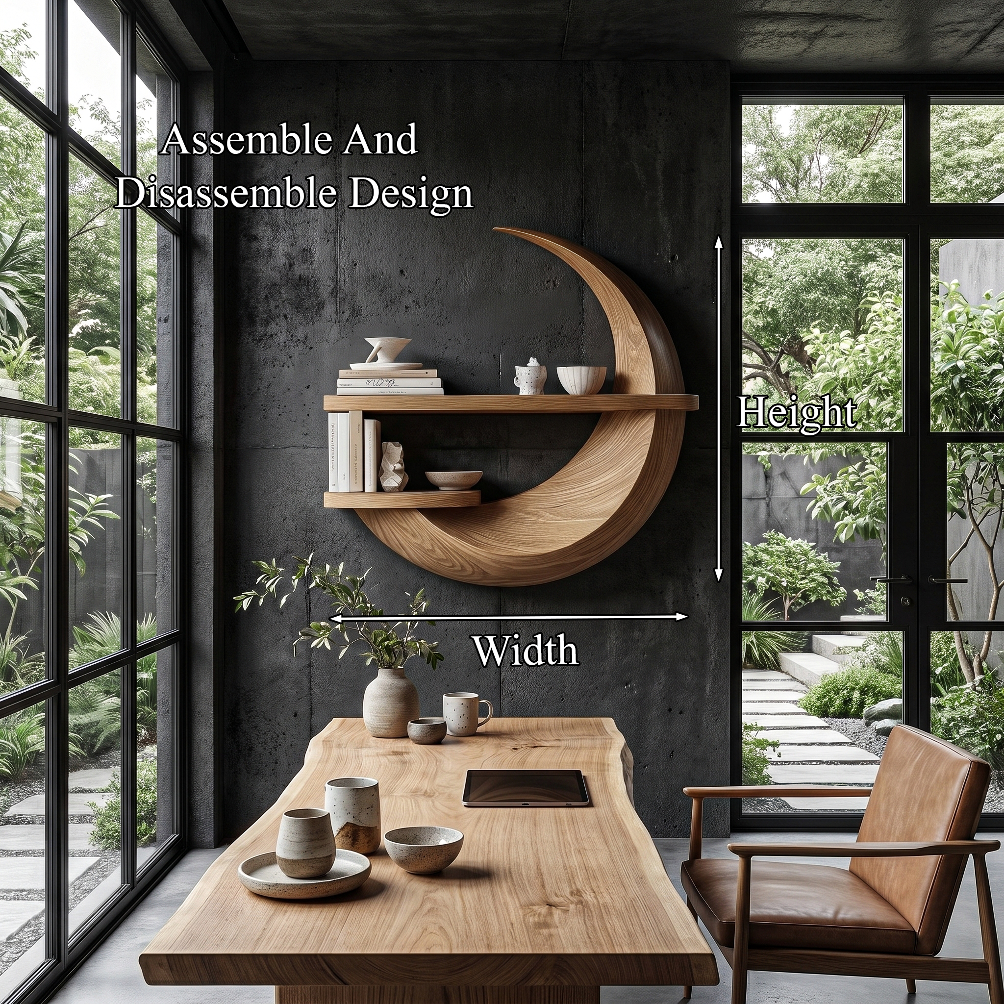 Rustic Floating Shelf With Natural Wood Display Storage For Living Room SINLHAFL546