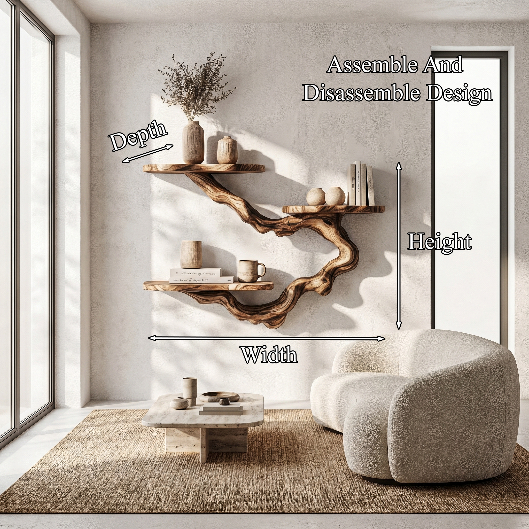 Rustic Floating Shelf With Display Storage For Living Room SINLHAFL551