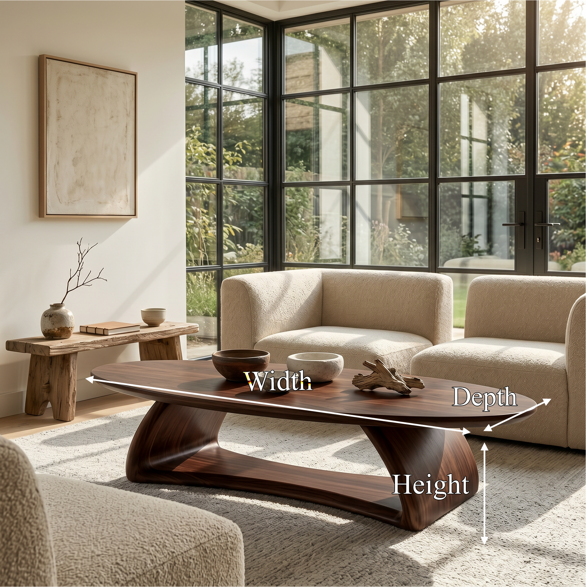 Contemporary Coffee Table With Artistic Sculptural Form For Living Room SINLSACF404