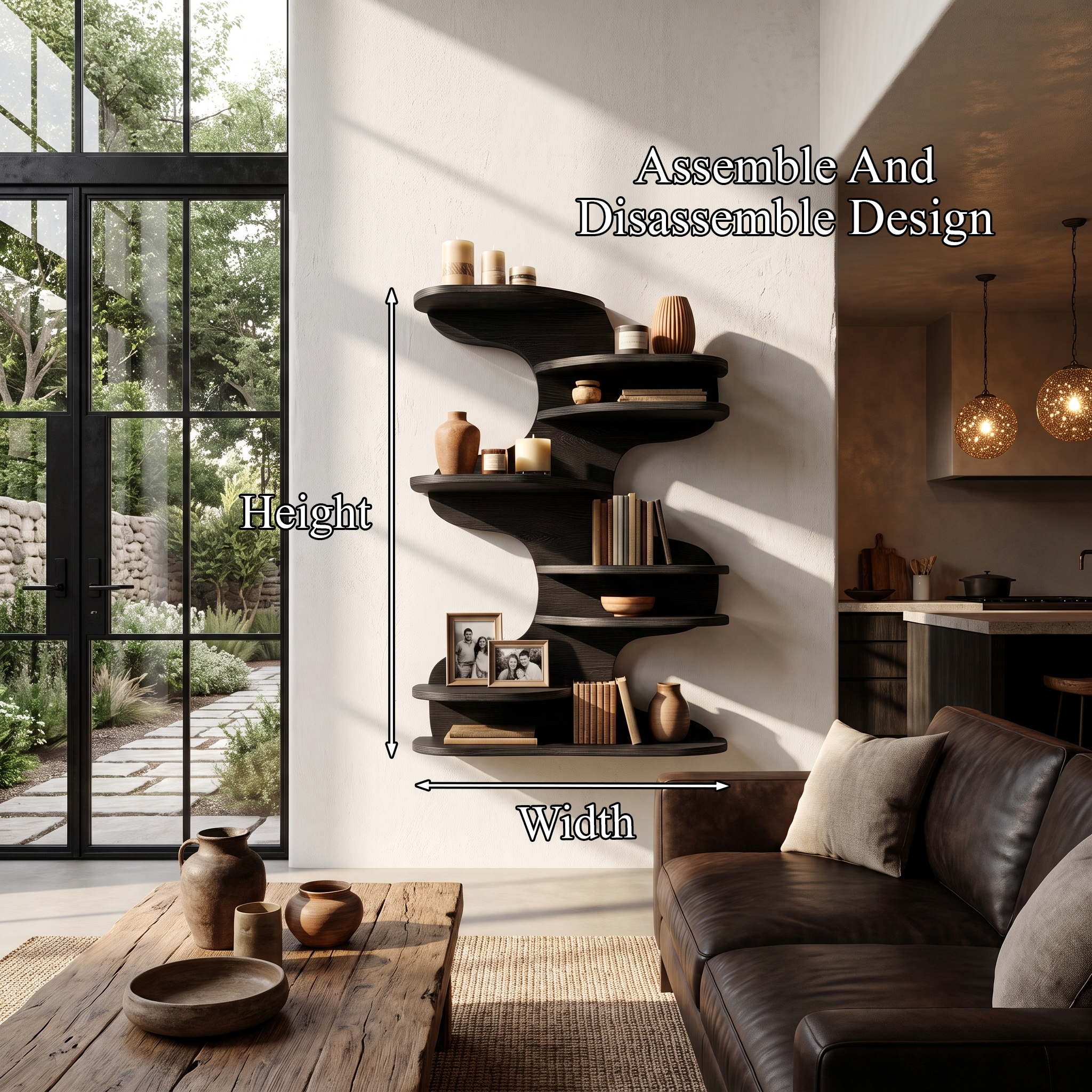 Modern Floating Shelf With Nature Inspired Tree Branch Form For Living Room SINLHAFL563