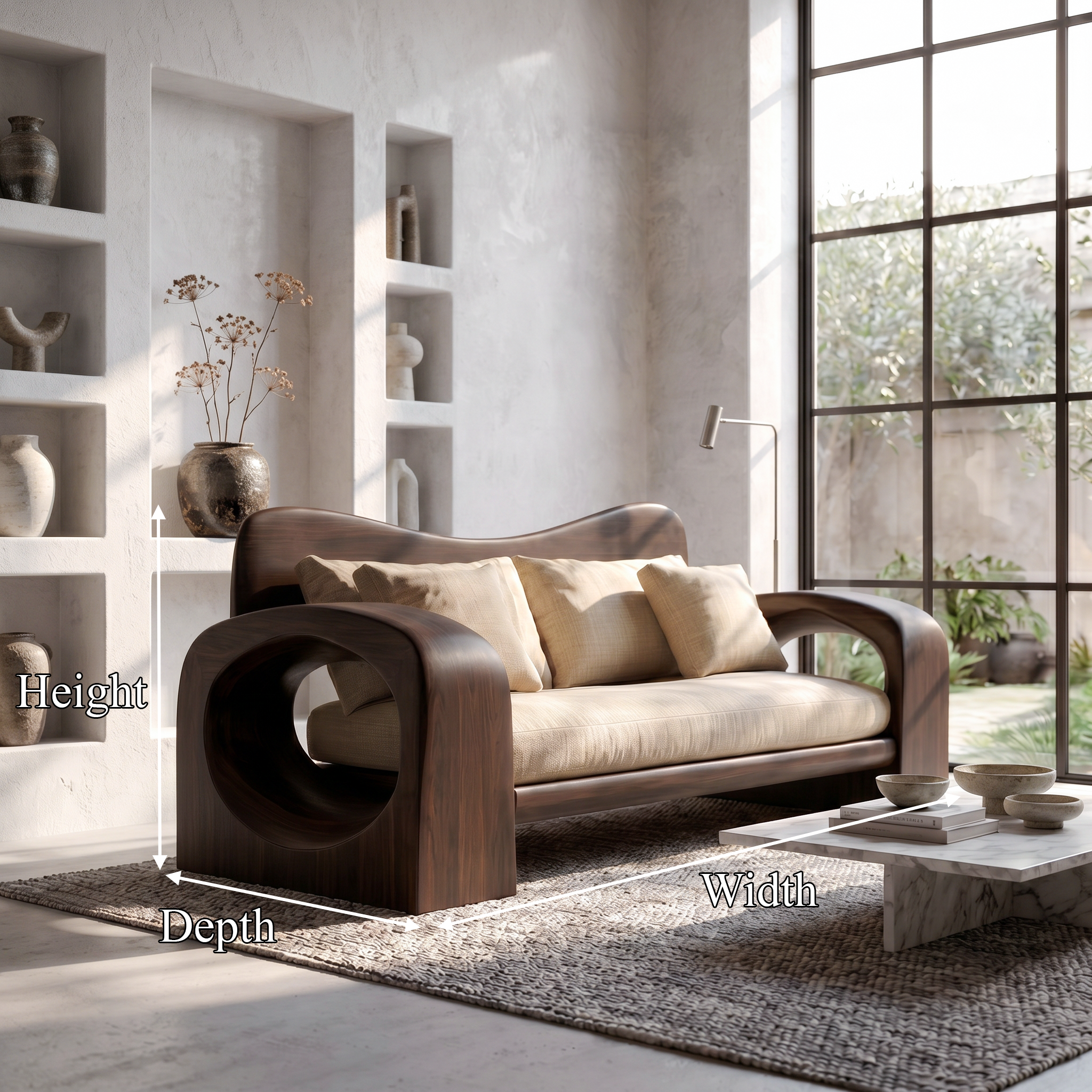Organic Sofa Frame With Handcrafted Solid Wood Structure For Living Room SINLSASF028