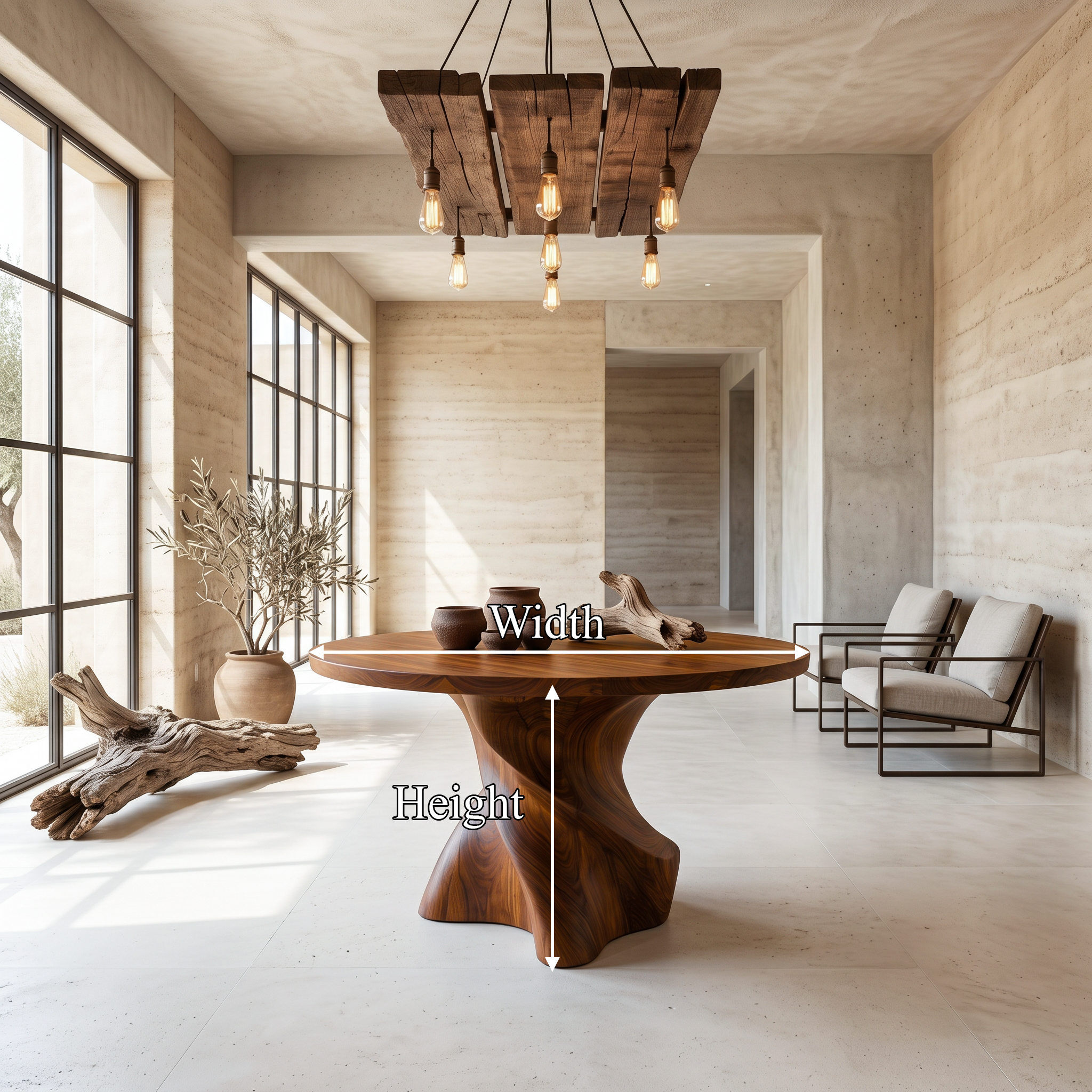 Organic Modern Foyer Table Handcrafted Freeform Design For Luxury Entryway SINLSAFT050