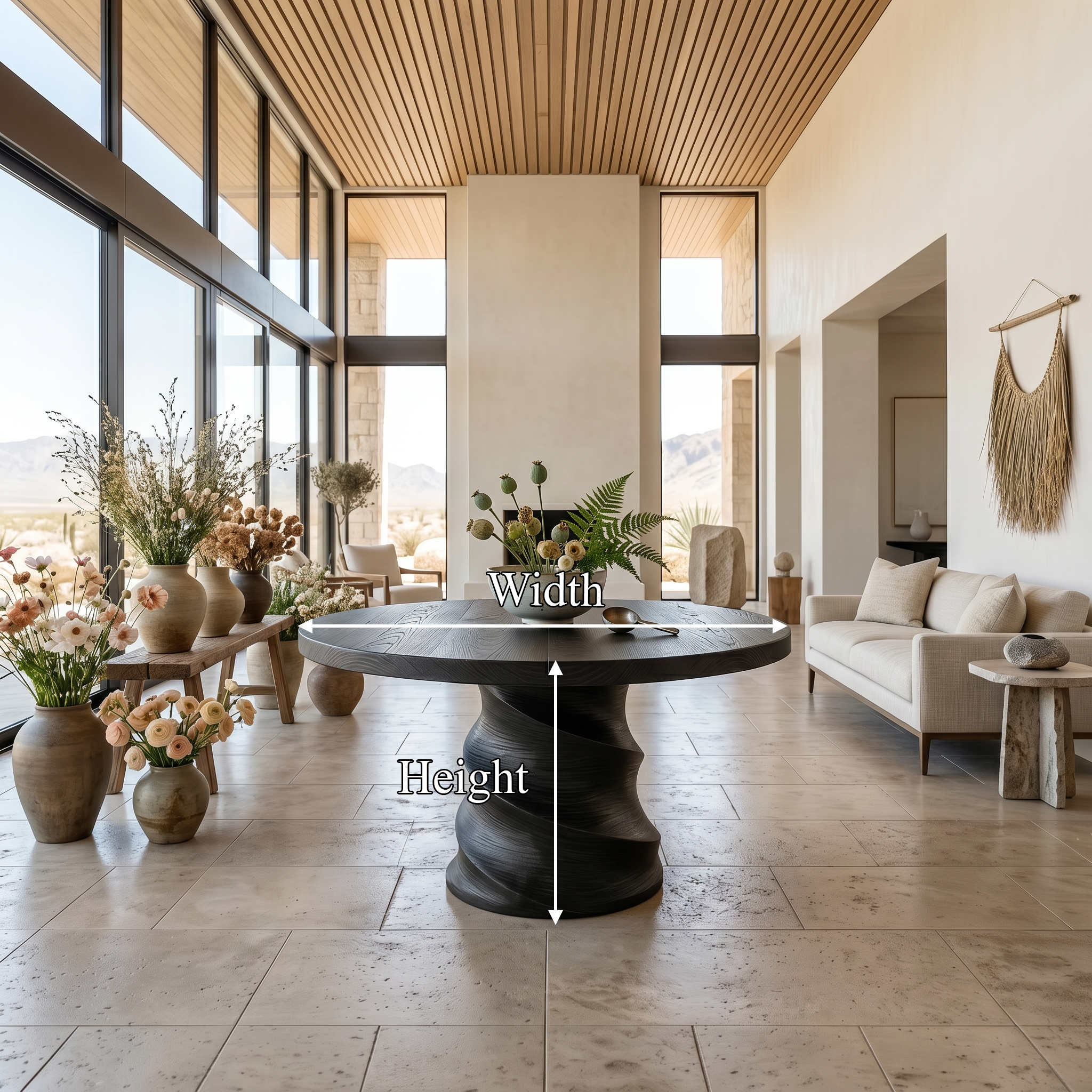 Organic Foyer Table With Sculptural Spiral Design For Foyer And Entryway SINLSAFT052