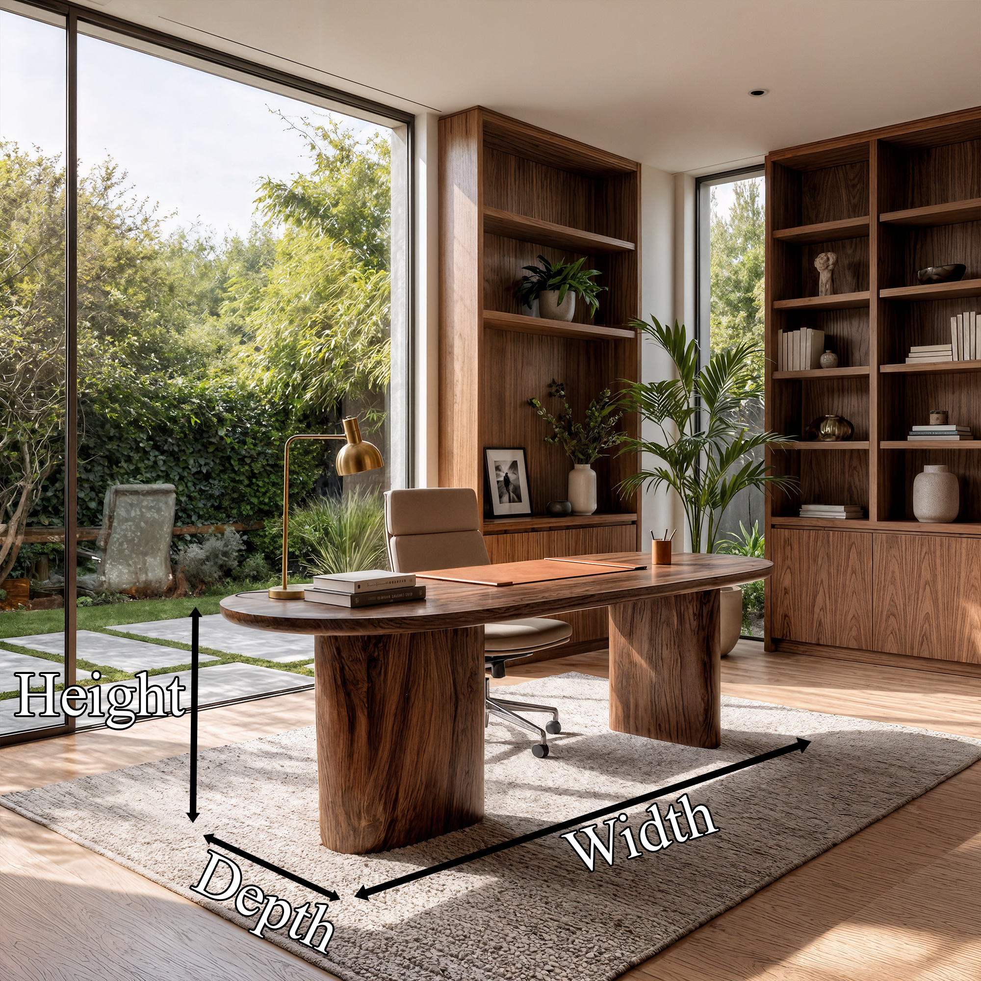 Organic Wooden Desk With Unique Sculptural Design For Living Room SINLKIDK107