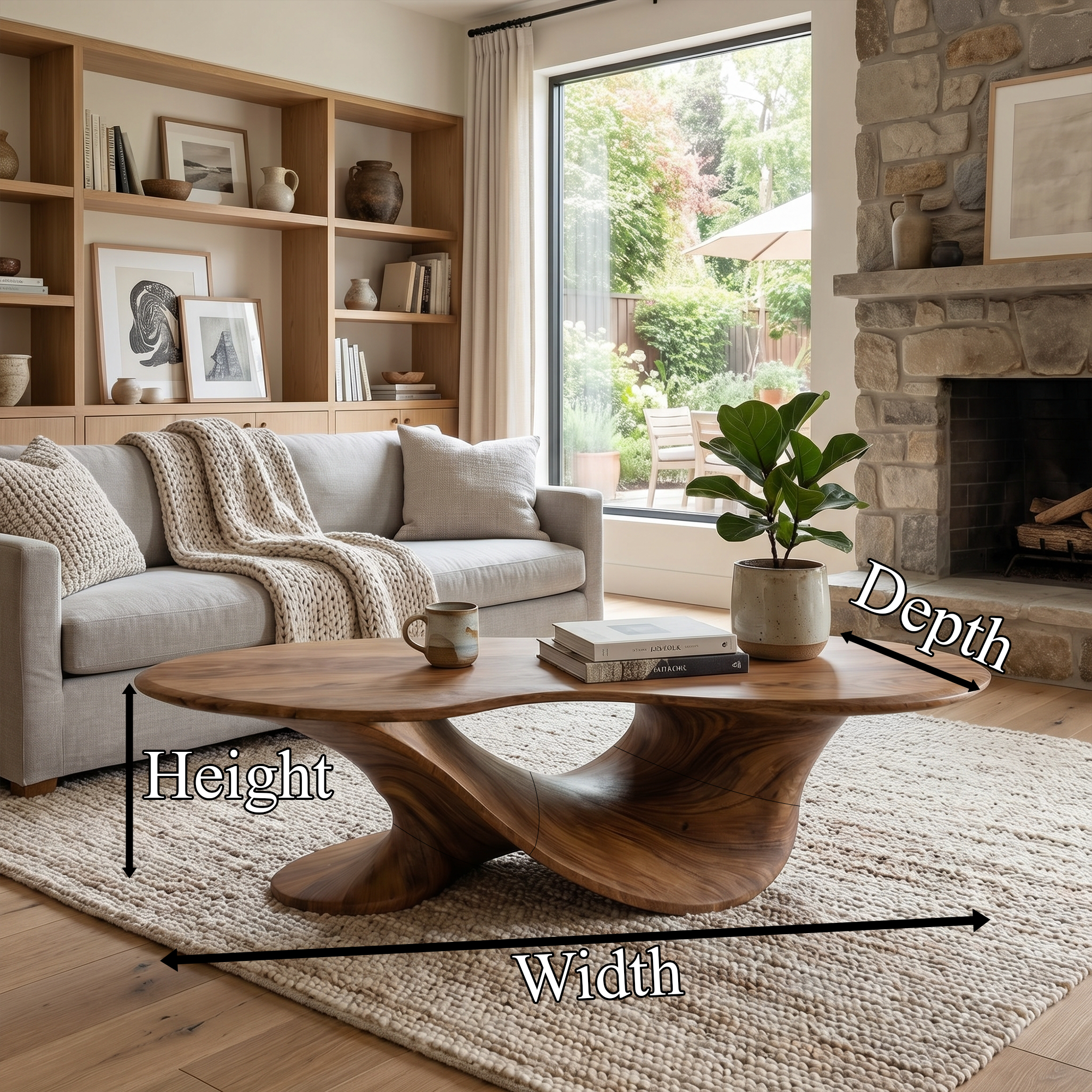 Sculptural Oval Coffee Table For Living Room And Lounge SINLKICF359