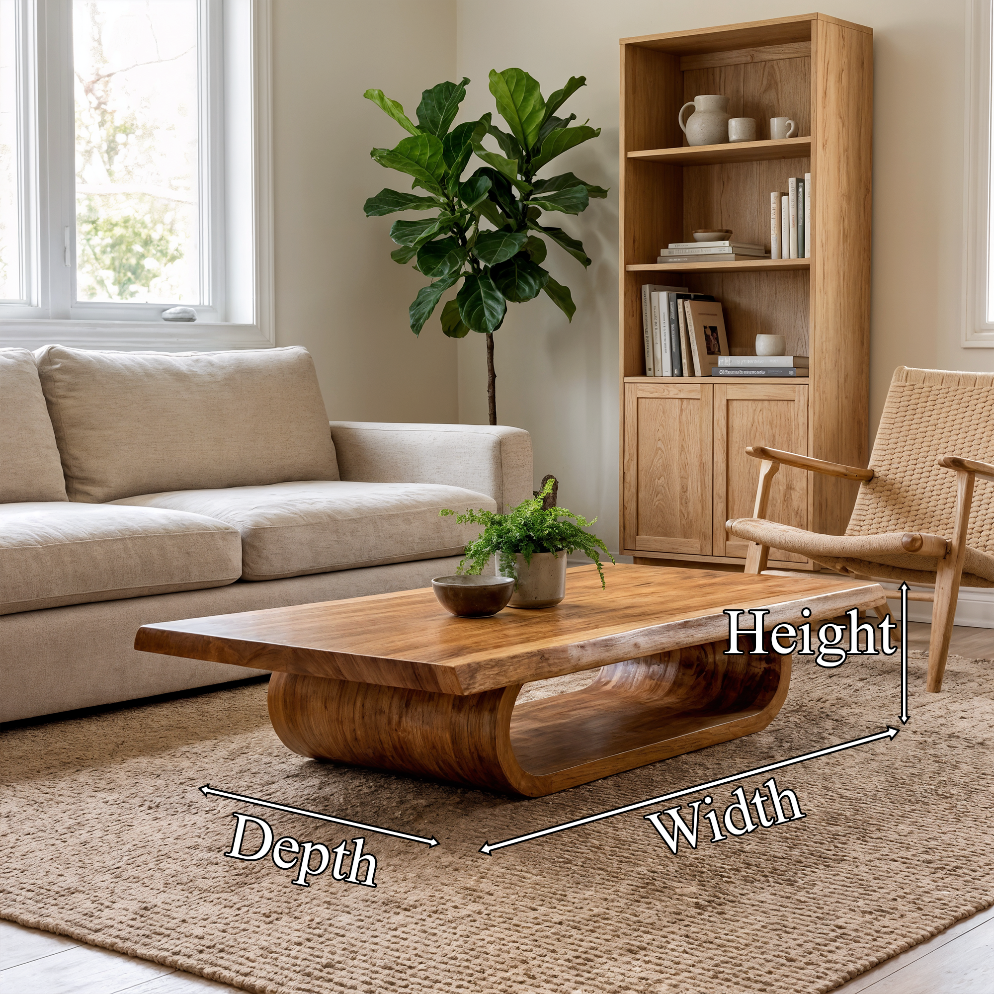 Mid Century Wave Coffee Table Sitting Room SINLKICF249