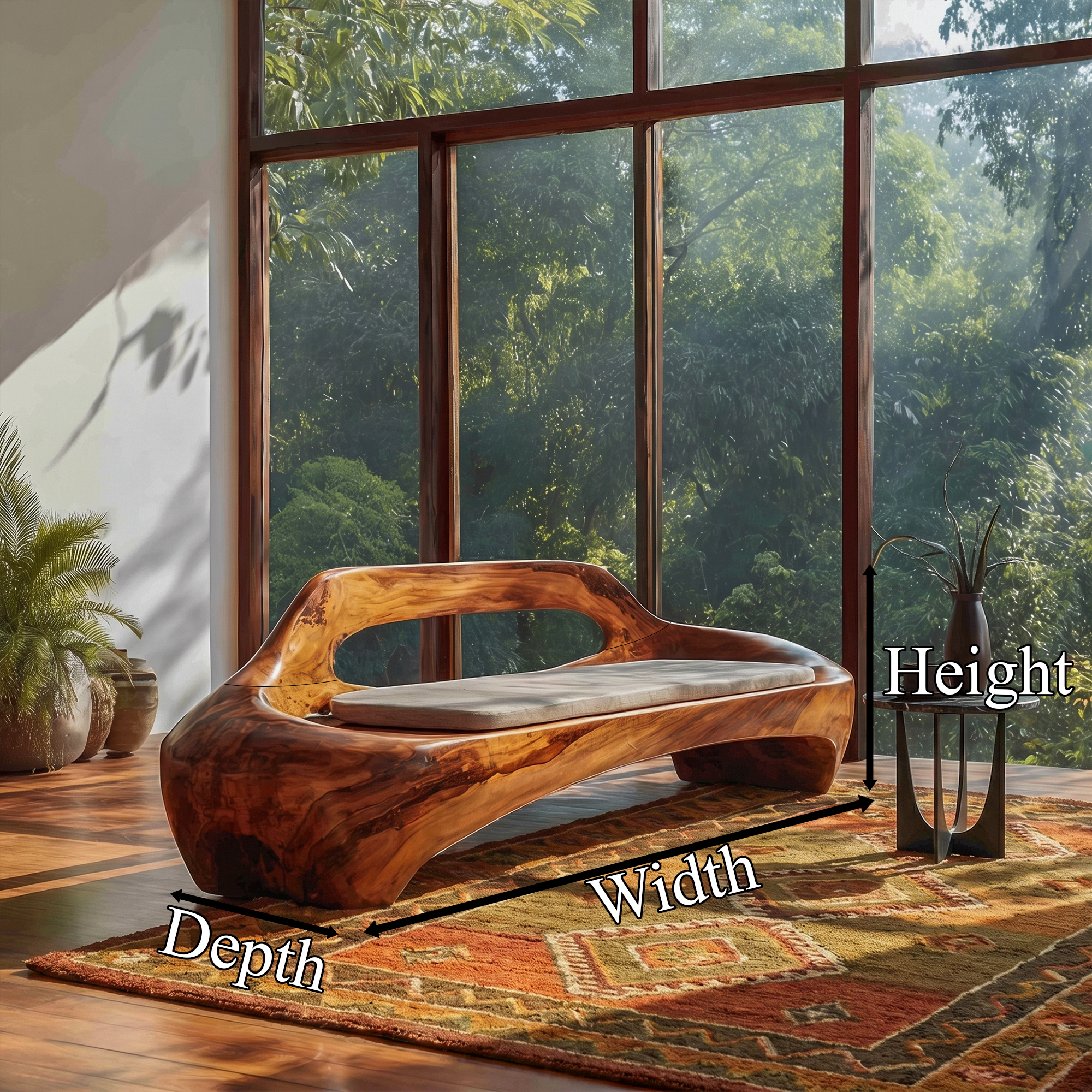 Modern Organic Sofa Frame With Low Profile Solid Wood Design For Living Room SINLKISF020