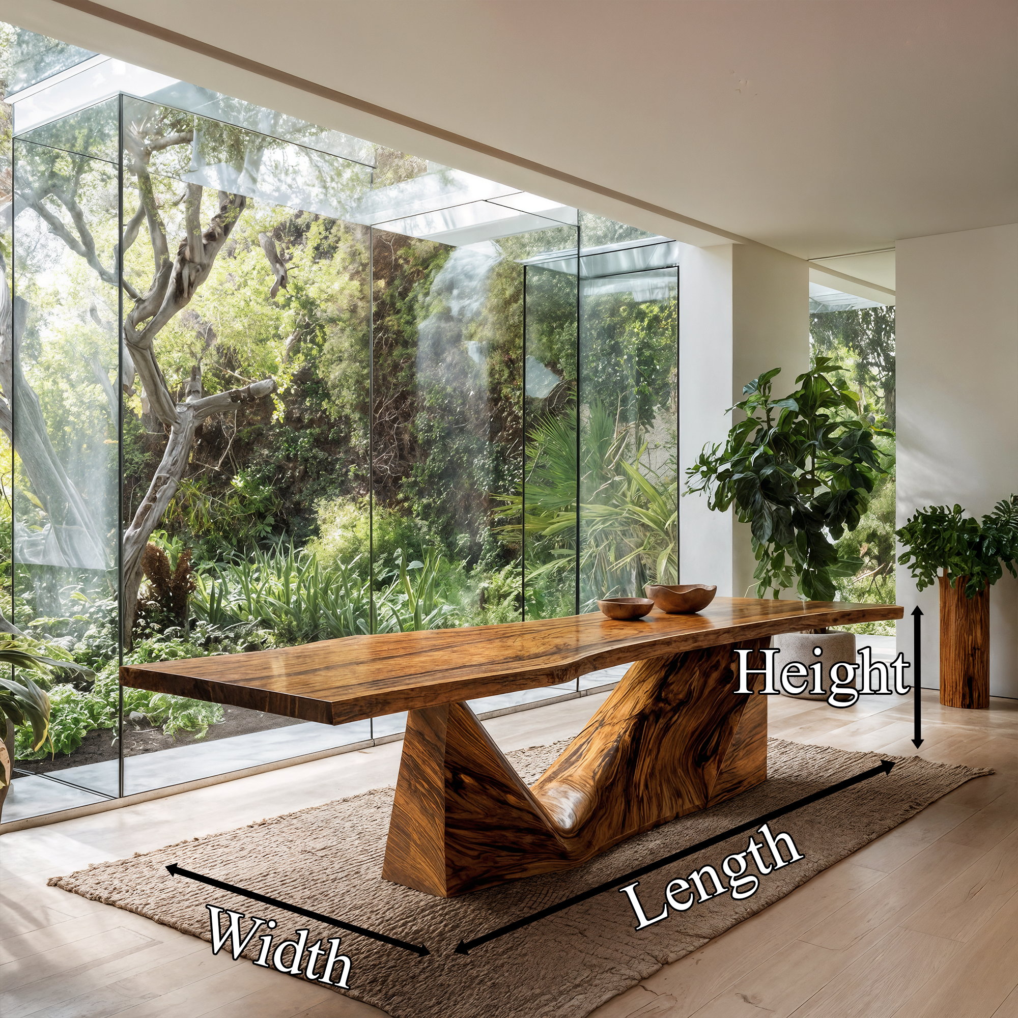 Organic Sculptural Dining Table For Dining Room And Kitchen SINLKIDT164