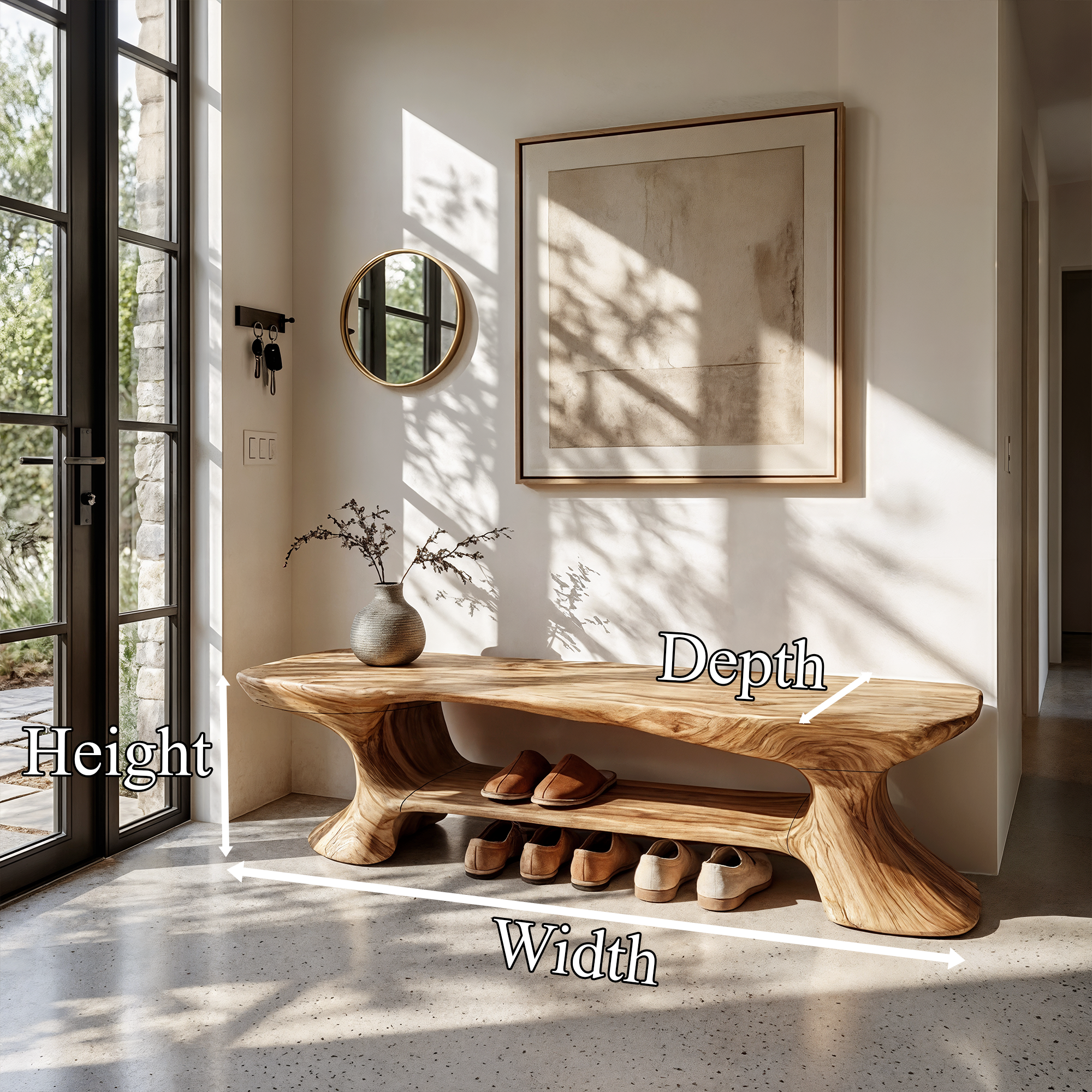 Rustic Entryway Bench With Integrated Shoe Storage For Entryway SINLKISB100
