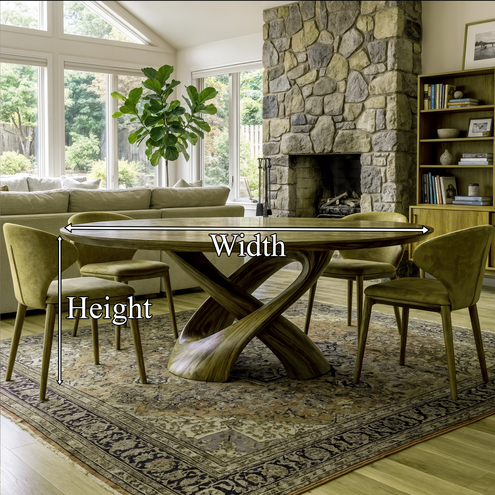 Rustic Handmade Live Edge Dining Table Kitchen SINLKIDT124