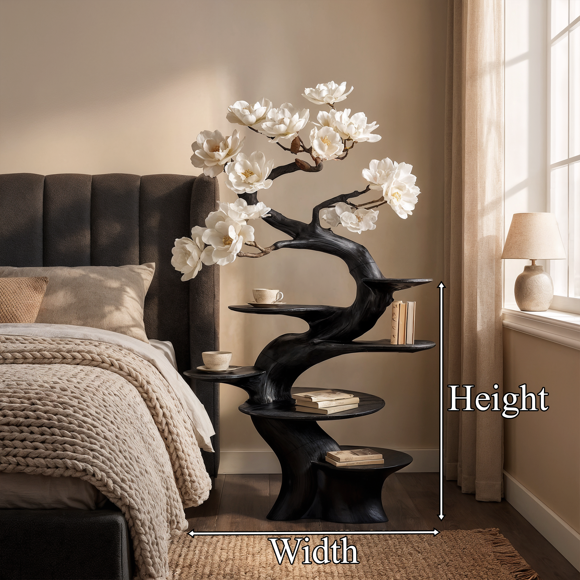 Organic Modern Sculptural Floor Display Shelf For Living Room SINLKIBT174
