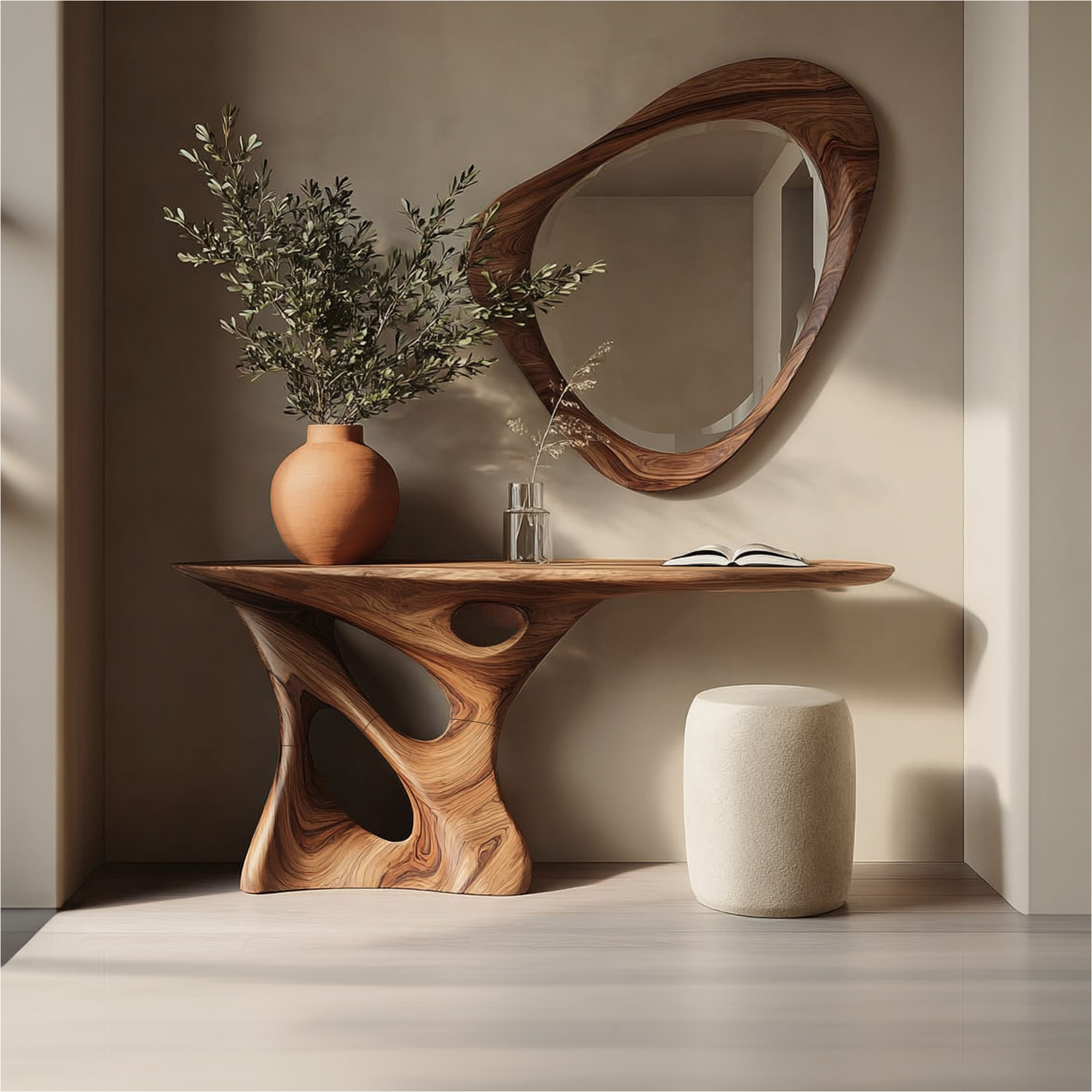 Mid Century Wooden Console Table Entryway SINLKICS287