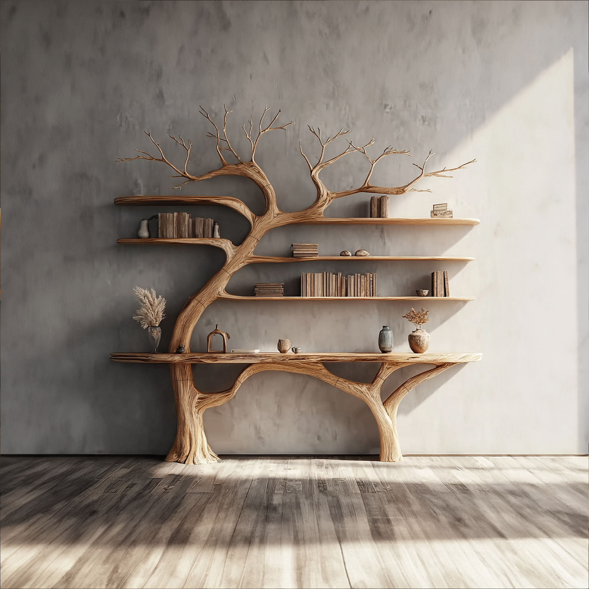 Rustic Console Table Tree Design Entryway SINLKICS300