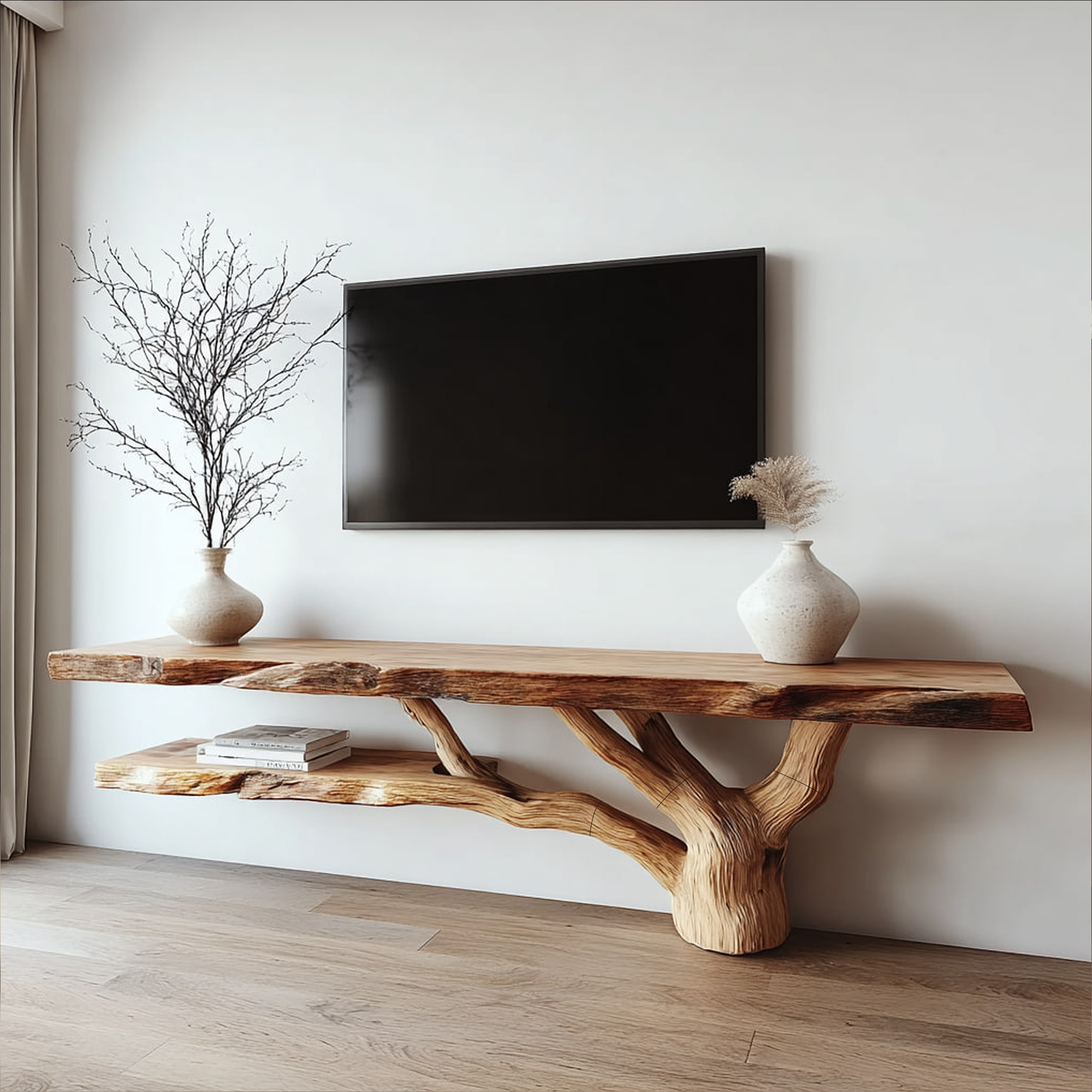Rustic Console Table Wood Backing Statement Luxury Showroom SINLKICS374