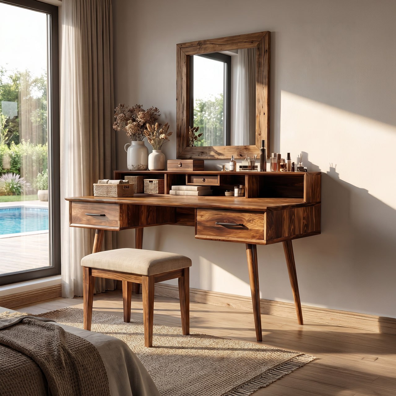 Elegant Vanity Table Bedroom Dressing Area Personal Beauty Space SILDTTRMV023