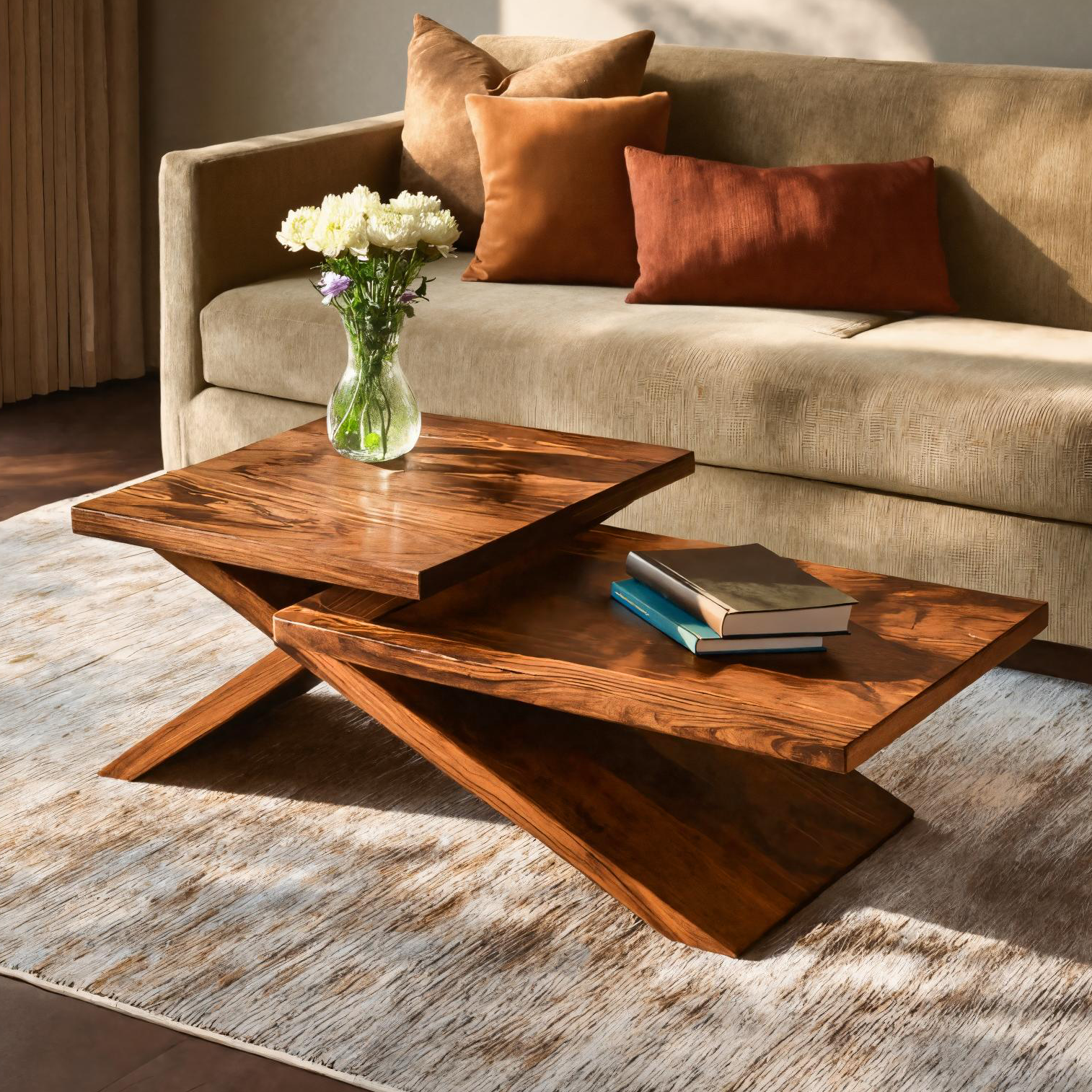 Rustic Coffee Table With Stylish Look For Living RTTHTTCF005