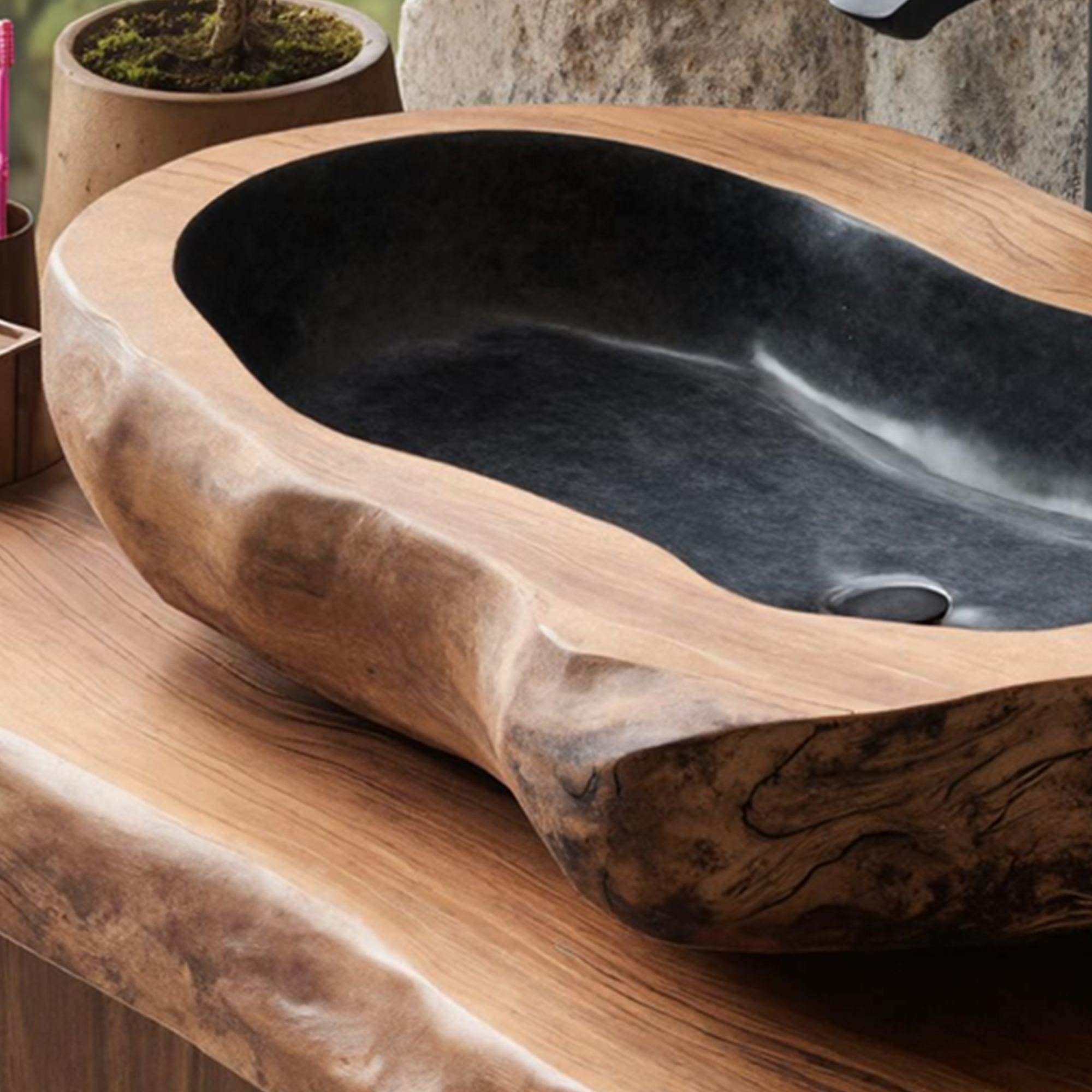 Rustic Farmhouse Solid Wood Sink For Bathroom Styling SILDTTNVS025