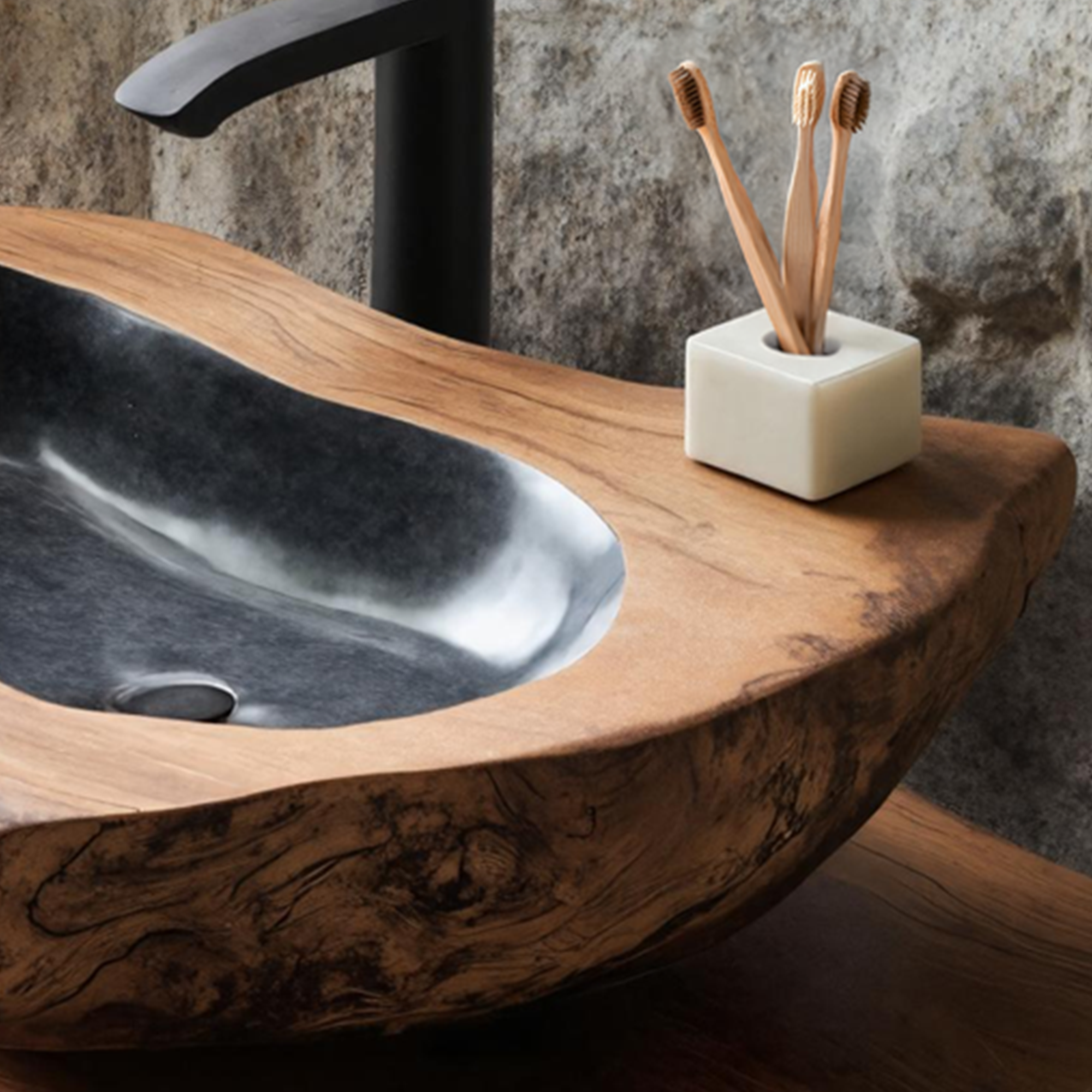 Rustic Farmhouse Solid Wood Sink For Bathroom Styling SILDTTNVS025