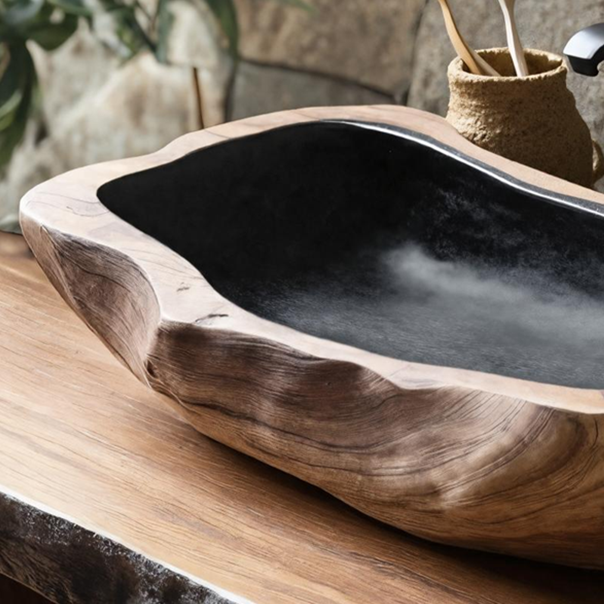 Farmhouse Rustic Wooden Vessel Sink For Home Bathroom SILDTTNVS027