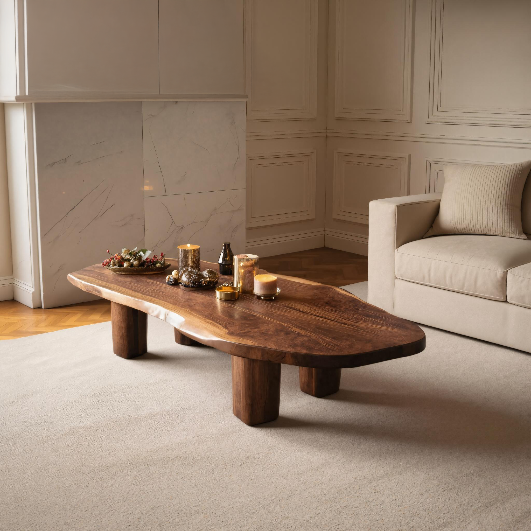 Mid Century Rustic Wooden Coffee Table For Holiday Living Room Style SILDTTRCCF026