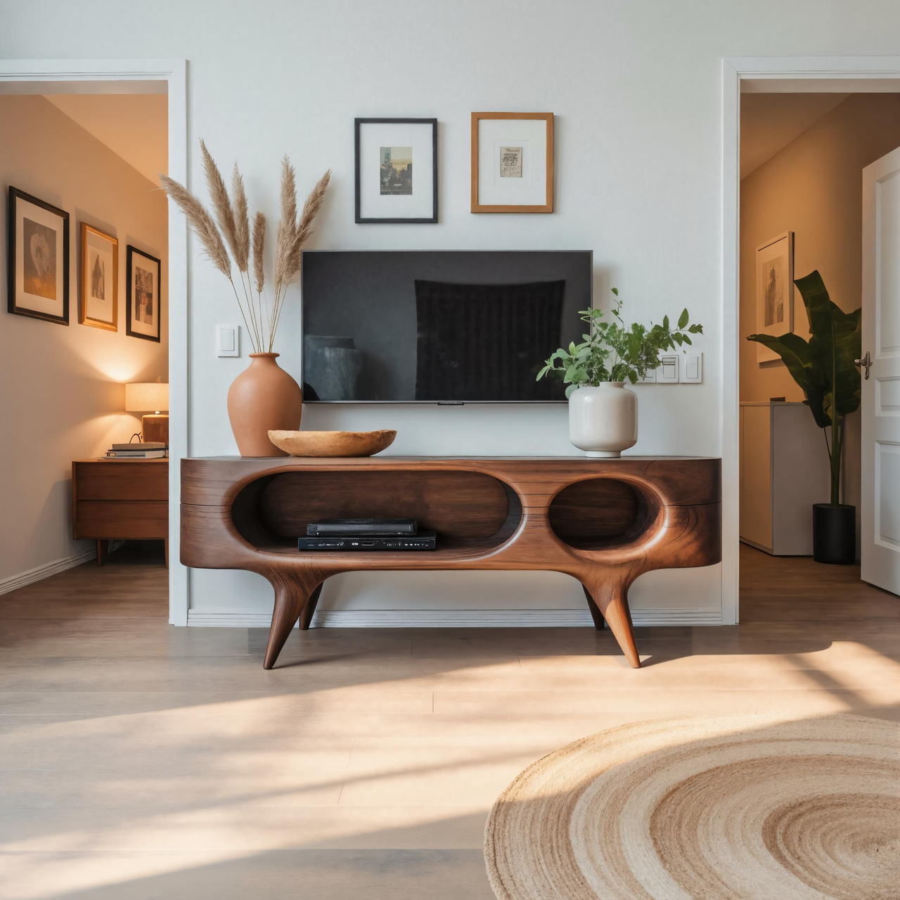 Mid Century Oval TV Stand For Living Room SITHTTTVC018
