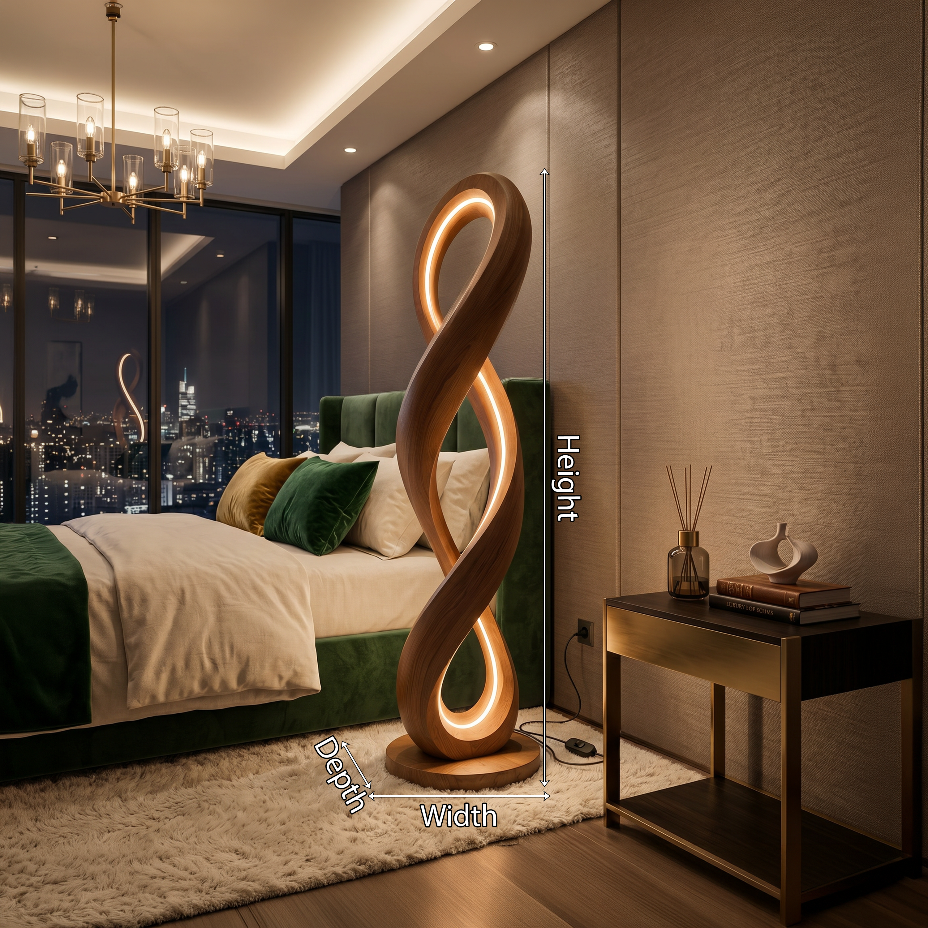 Contemporary Infinity Lamp With Table For Lounge SILDTTNLAM026