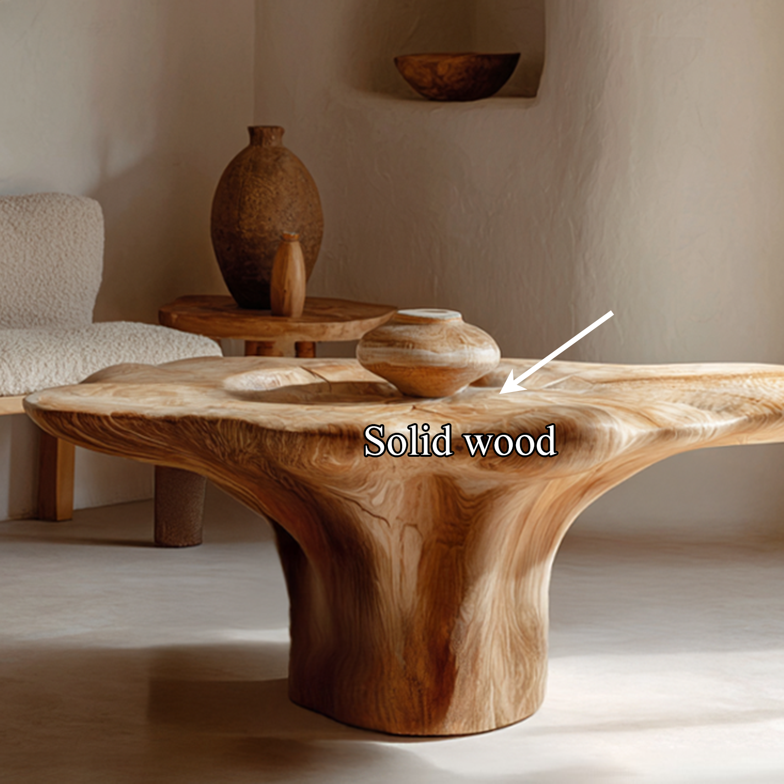 Rustic Mushroom Coffee Table Sitting Room SINLSACF032