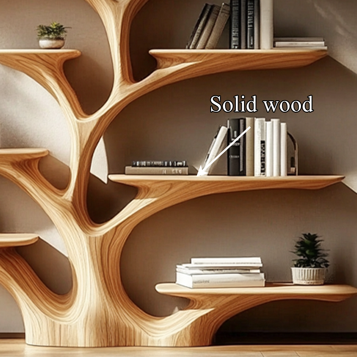 Tree Bookshelf Solid Wood Handmade Decor Home Gift Her SINLSATB499