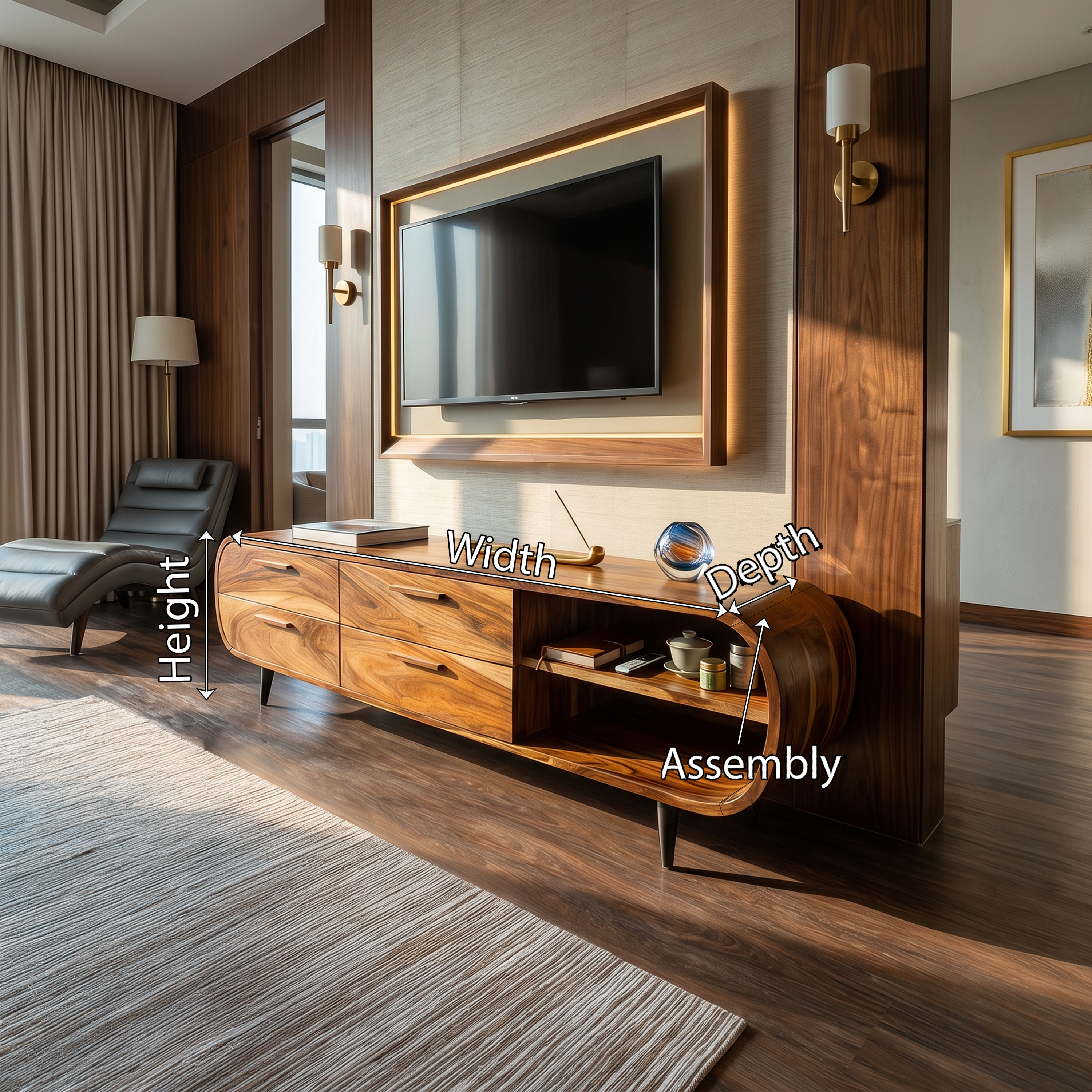 Warm Minimalist Wooden TV Console For Modern Luxury Interior SILDTTRTVC104