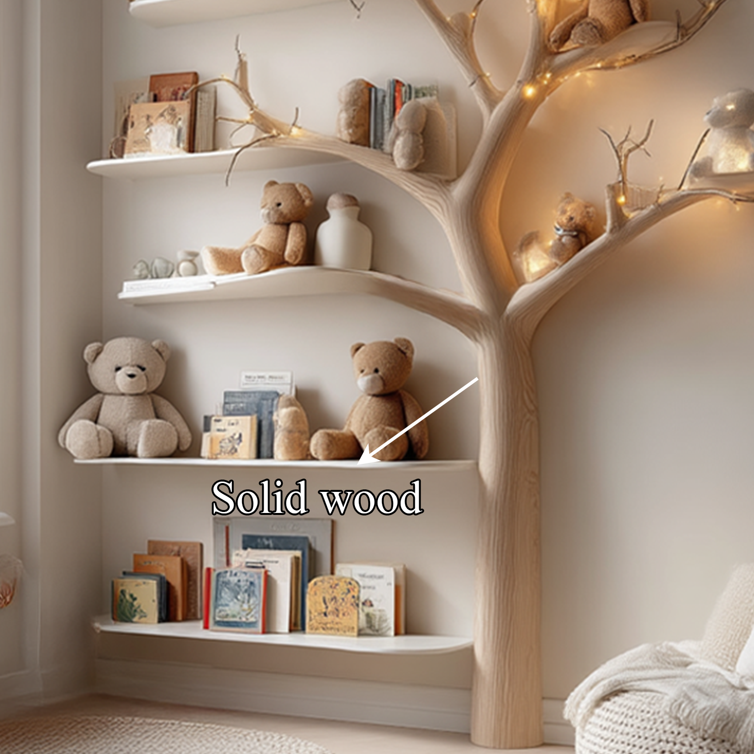Rustic Tree Bookcase Bedroom Kids Room SINLSATB259