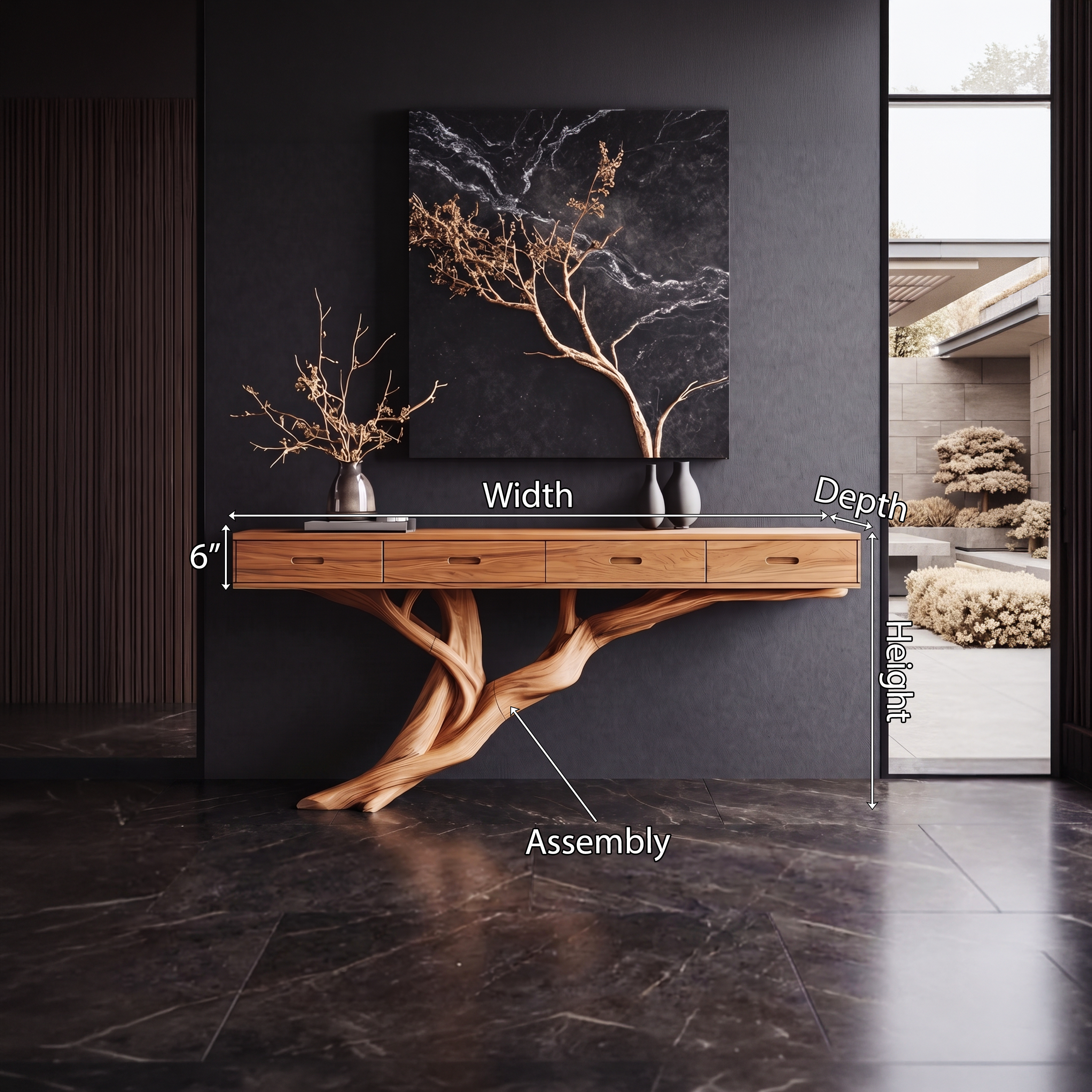 Mid Century Wooden Console Table For Living Room Contemporary Accent SILDTTNCS026