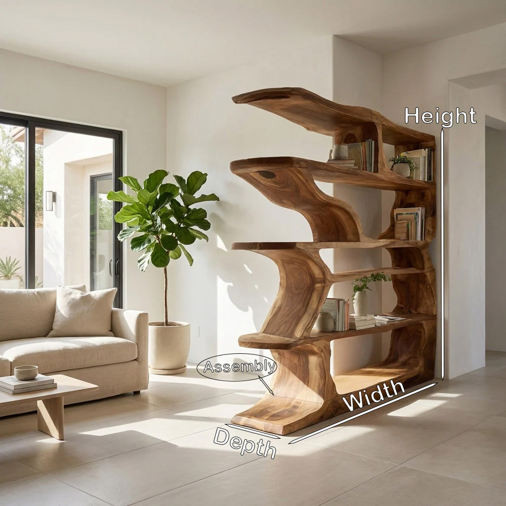 Contemporary Artistic Wooden Bookshelf For Living Room Storage RTTHHNBS179