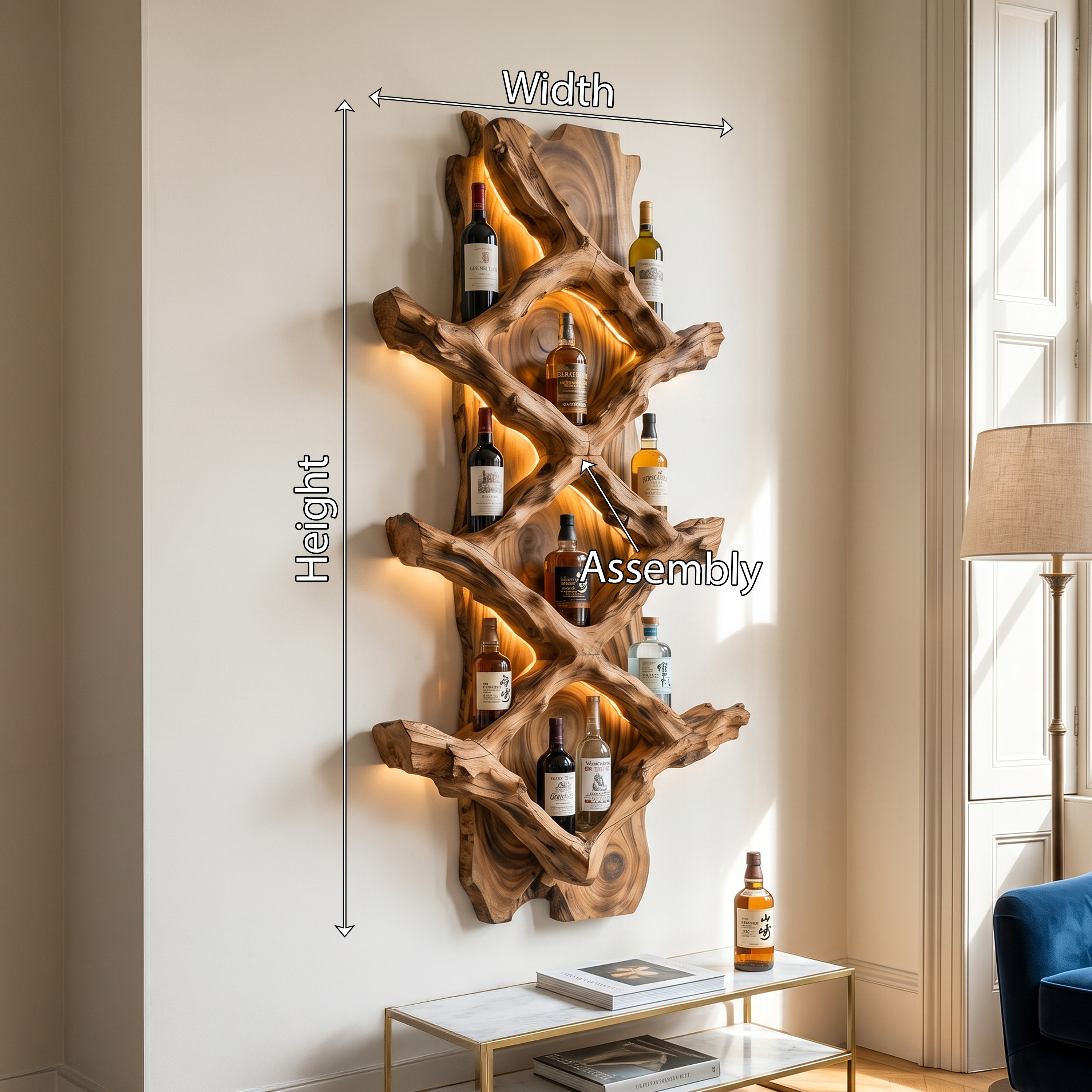 Rustic Wine Holder For Furniture Country Bar Vibe SILDTTRWH030