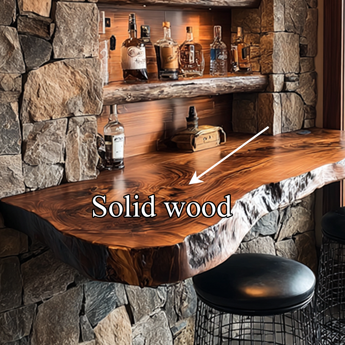 Rustic Floating Bar Shelf Dining Room Home Decor SINLSAFL173