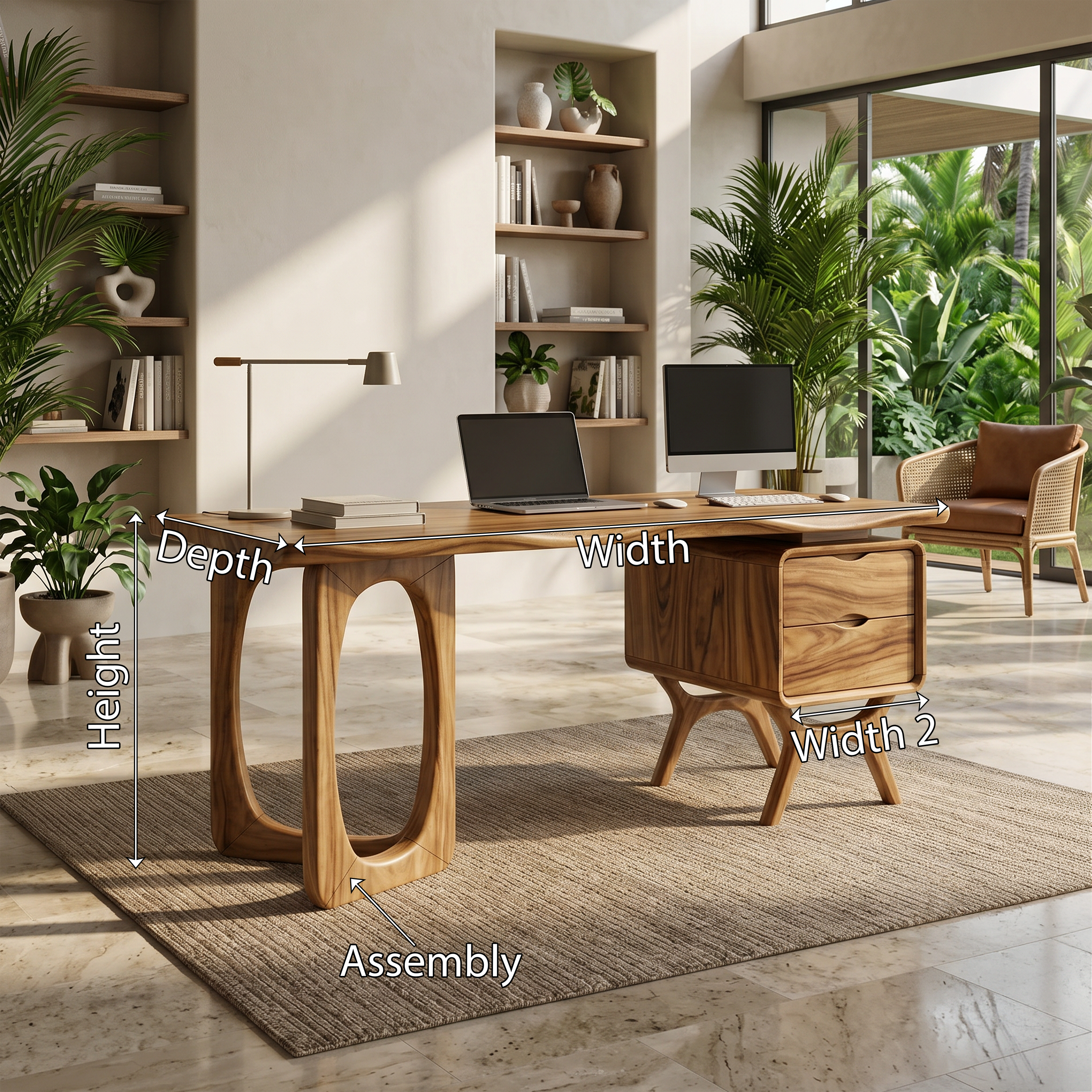 Organic Live Edge Executive Desk Modern Office SILDTTRDE022