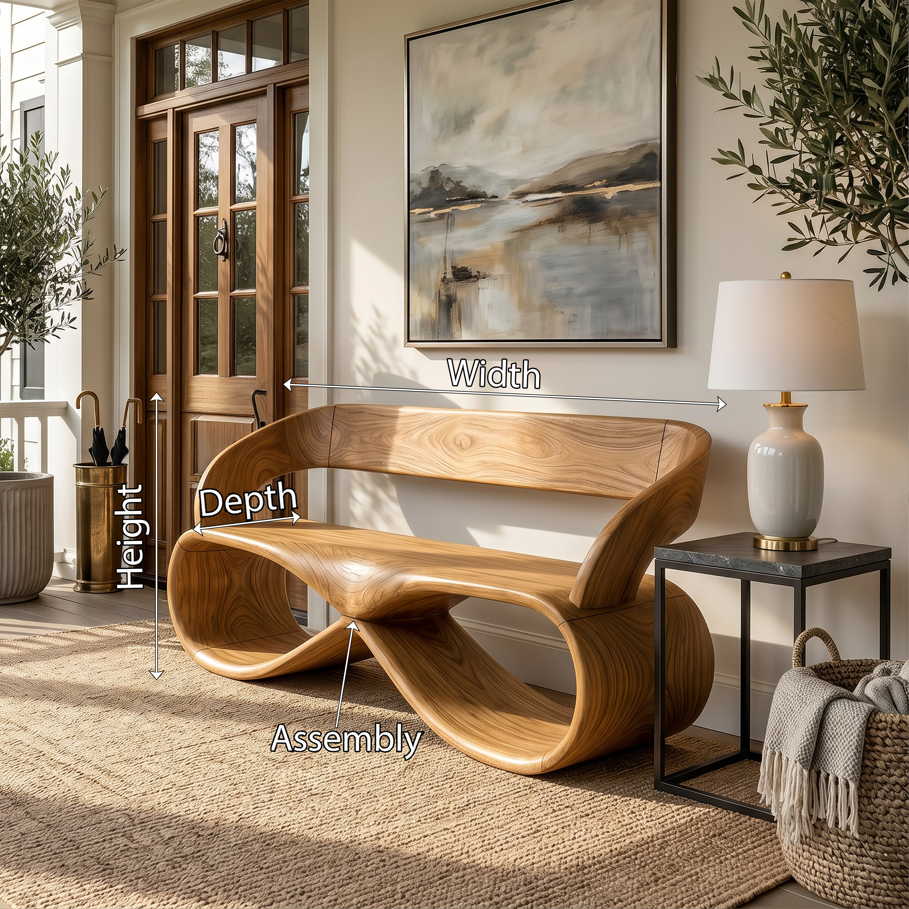 Luxury Solid Wood Bench Designer Interior SILDTTRBEN056