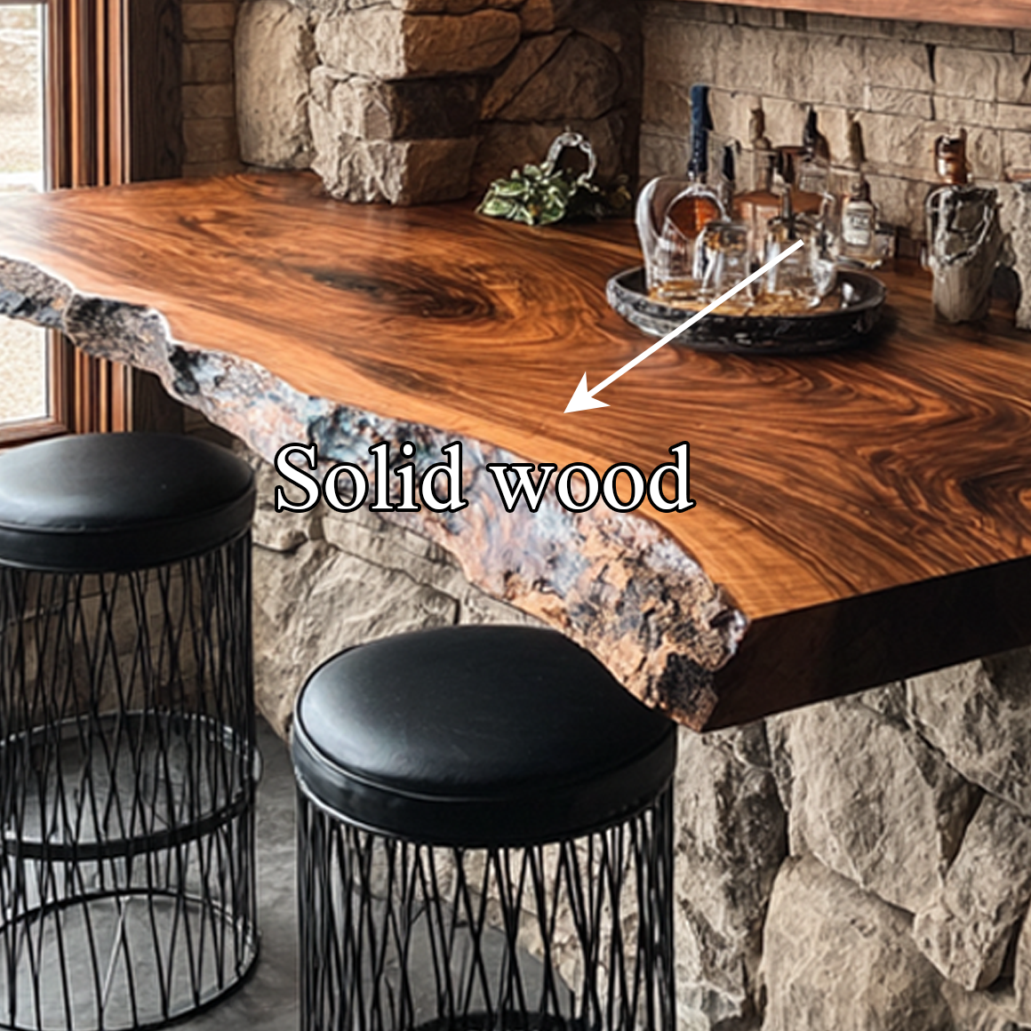 Rustic Live Edge Floating Shelf Bar Countertop Display SINLSAFL172