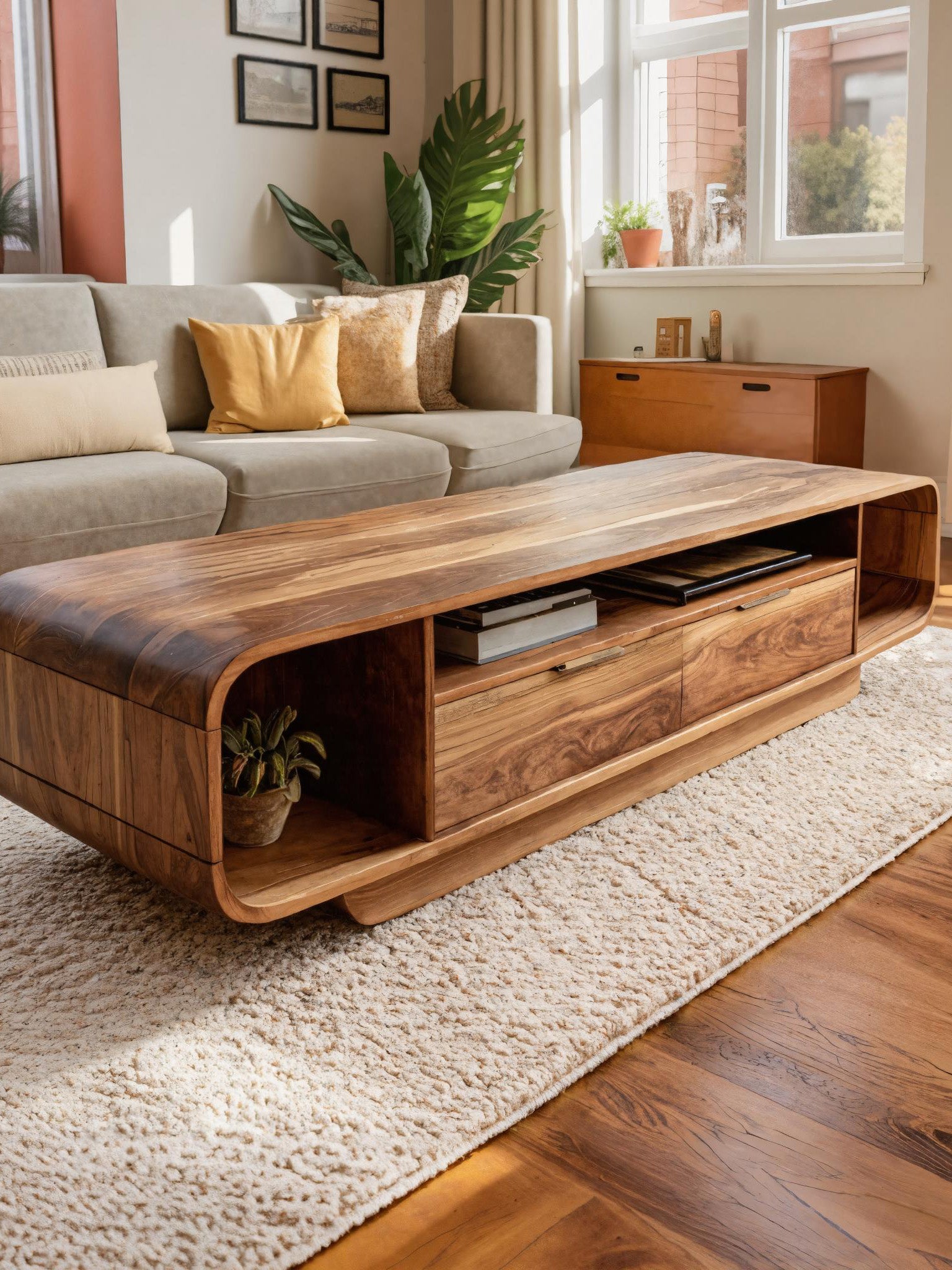 Modern Coffee Table With Storage Drawers For Living Room SITHHNCF020