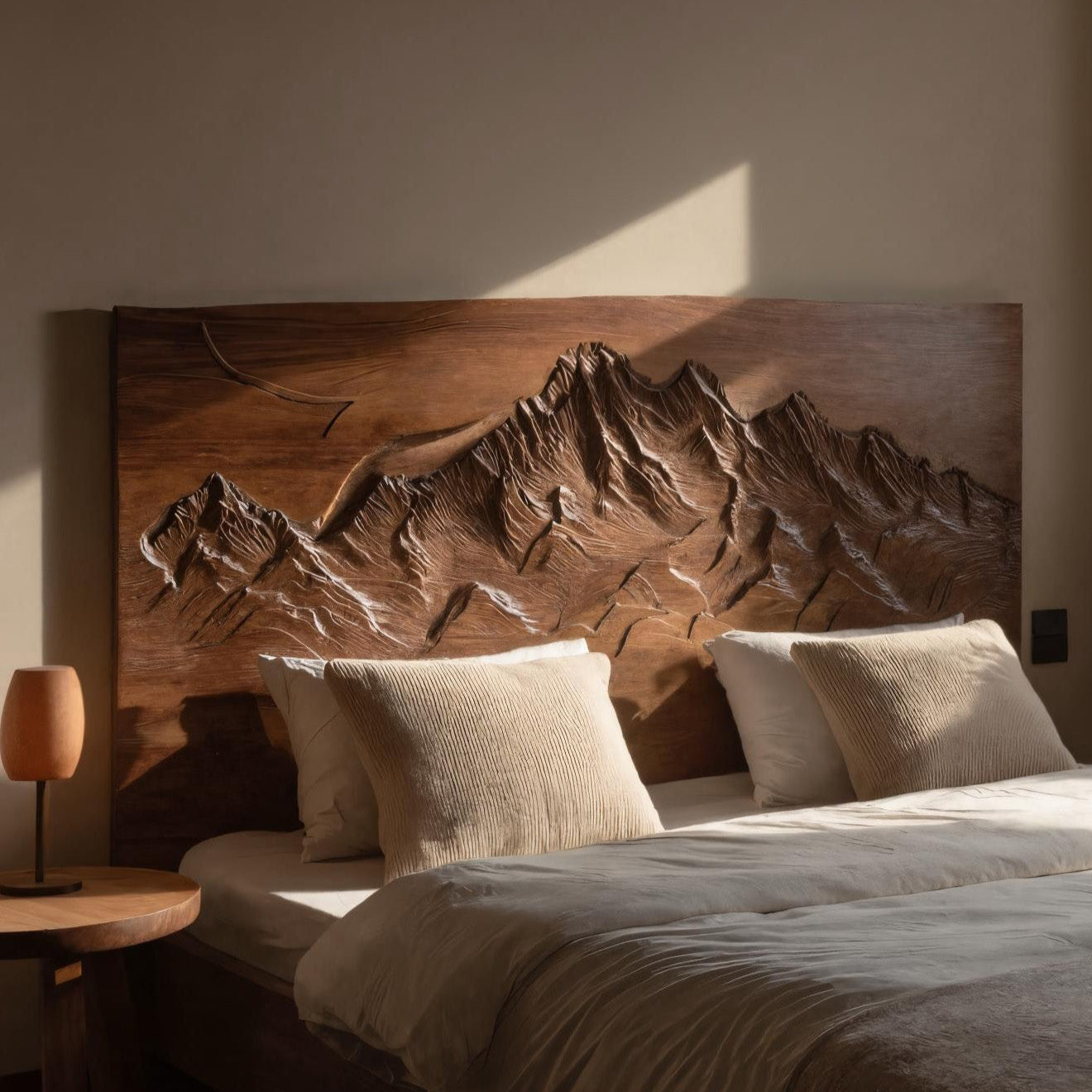 Rustic Mountain Headboard For Bedroom Or Chalet SITHHNHB007