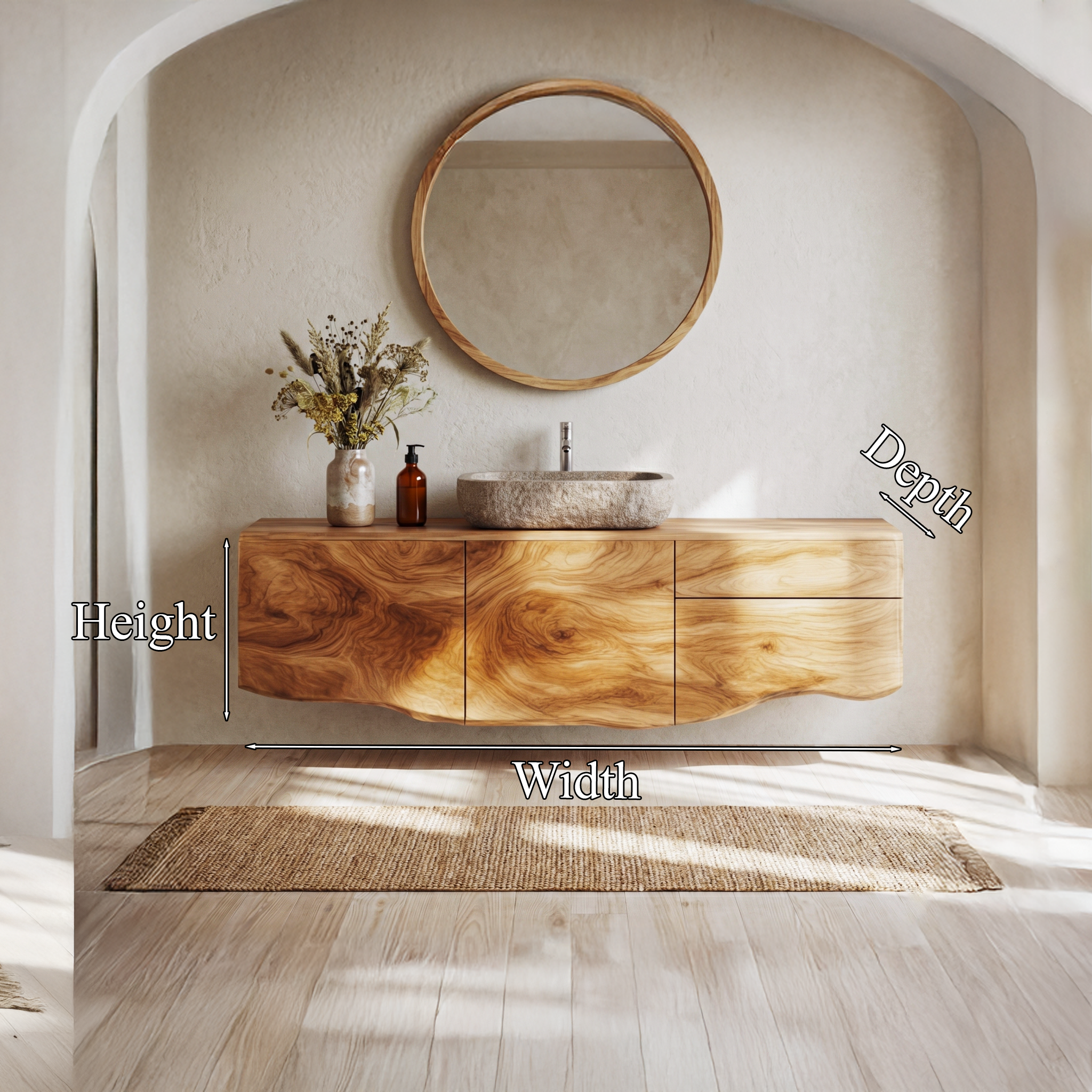 Wall Mounted Bathroom Vanity Wooden Vanity Cabinet With Storage For Bathroom SINLHABRV297