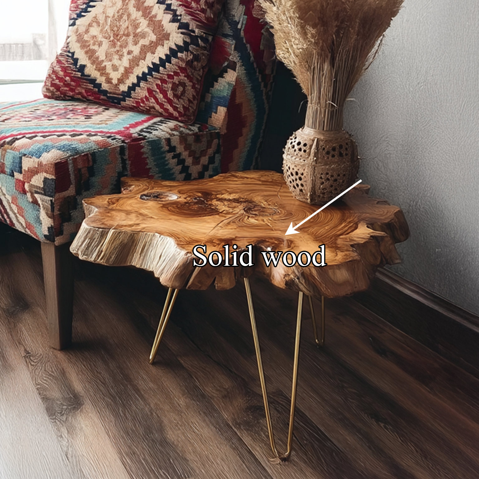 Rustic Live Edge End Table Living Room SINLSABT041
