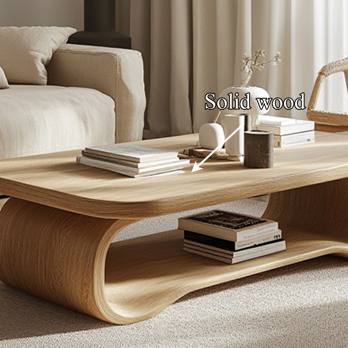 Scandinavian Curved Coffee Table Living Room Or Lounge Room SINLSACF224