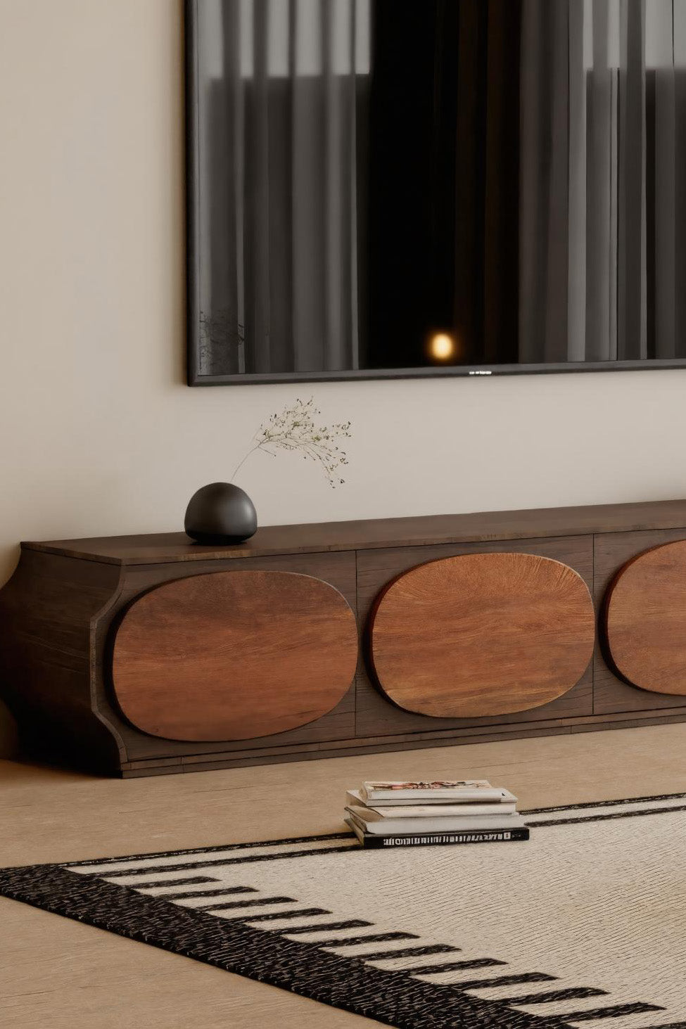 Modern Rounded TV Console For Living Room SITHHNTVC008