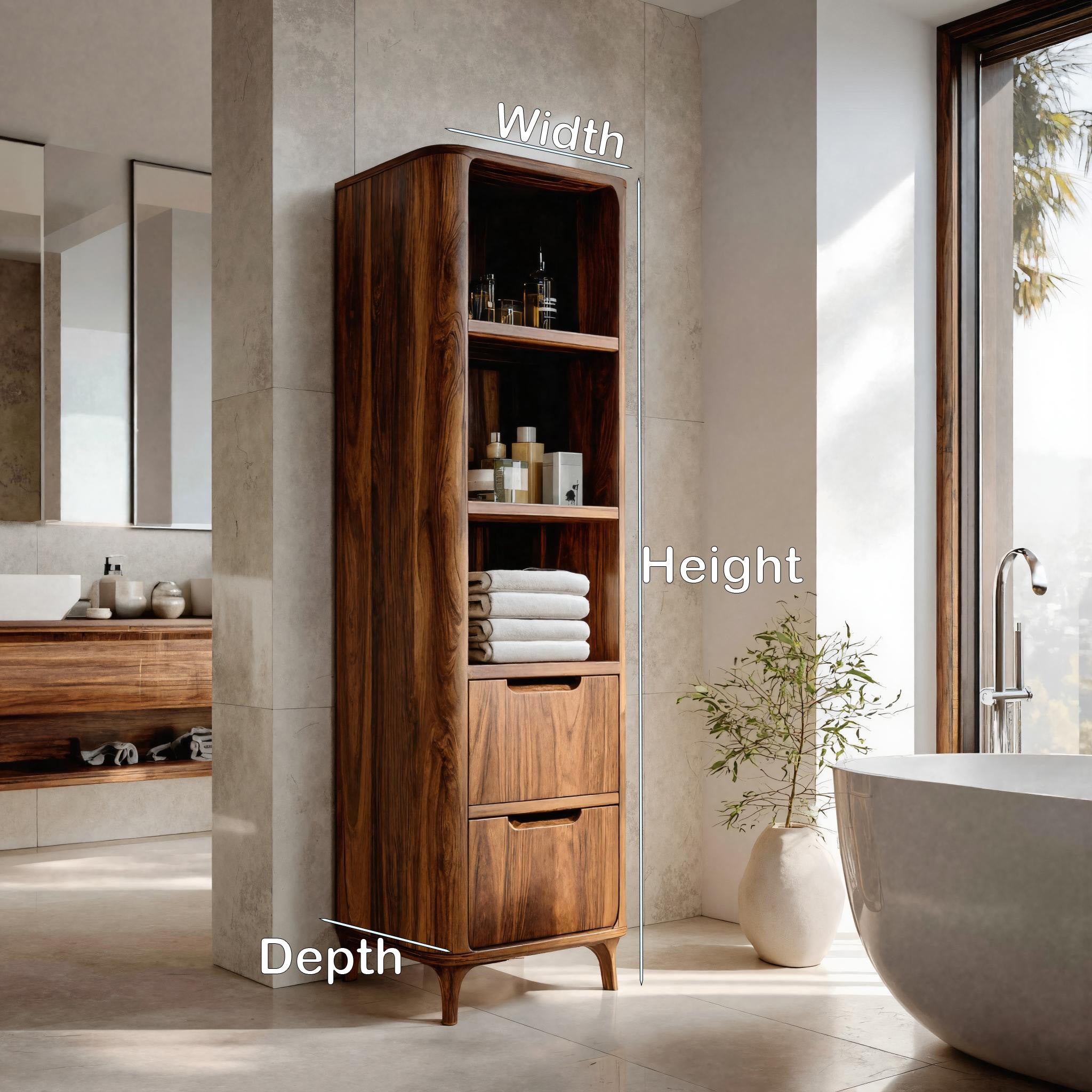 Tall Bathroom Cabinet With Five Tiers For Modern Bathroom RTTHHNBRC030
