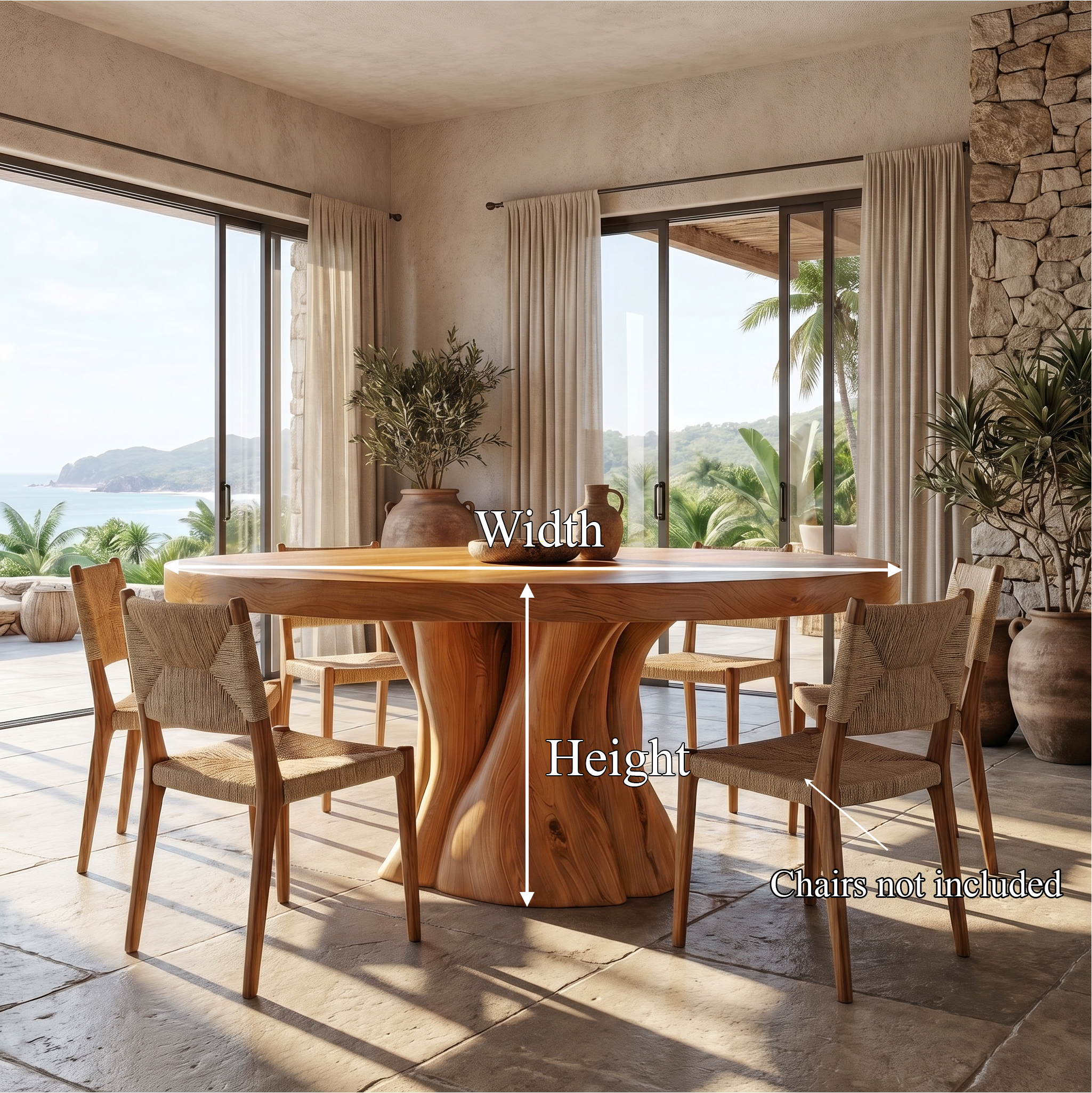 Organic Rustic Round Dining Table For Dining Room SINLKIDT177