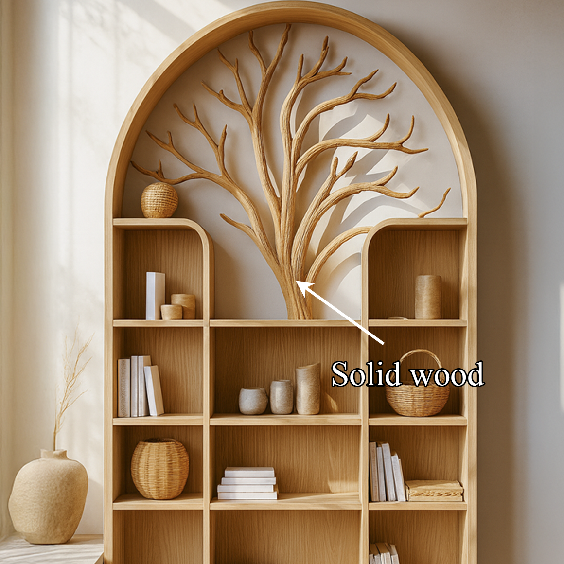 Scandinavian Rustic Tree Style Storage Cabinet Entryway And Living Room SINLSASC240