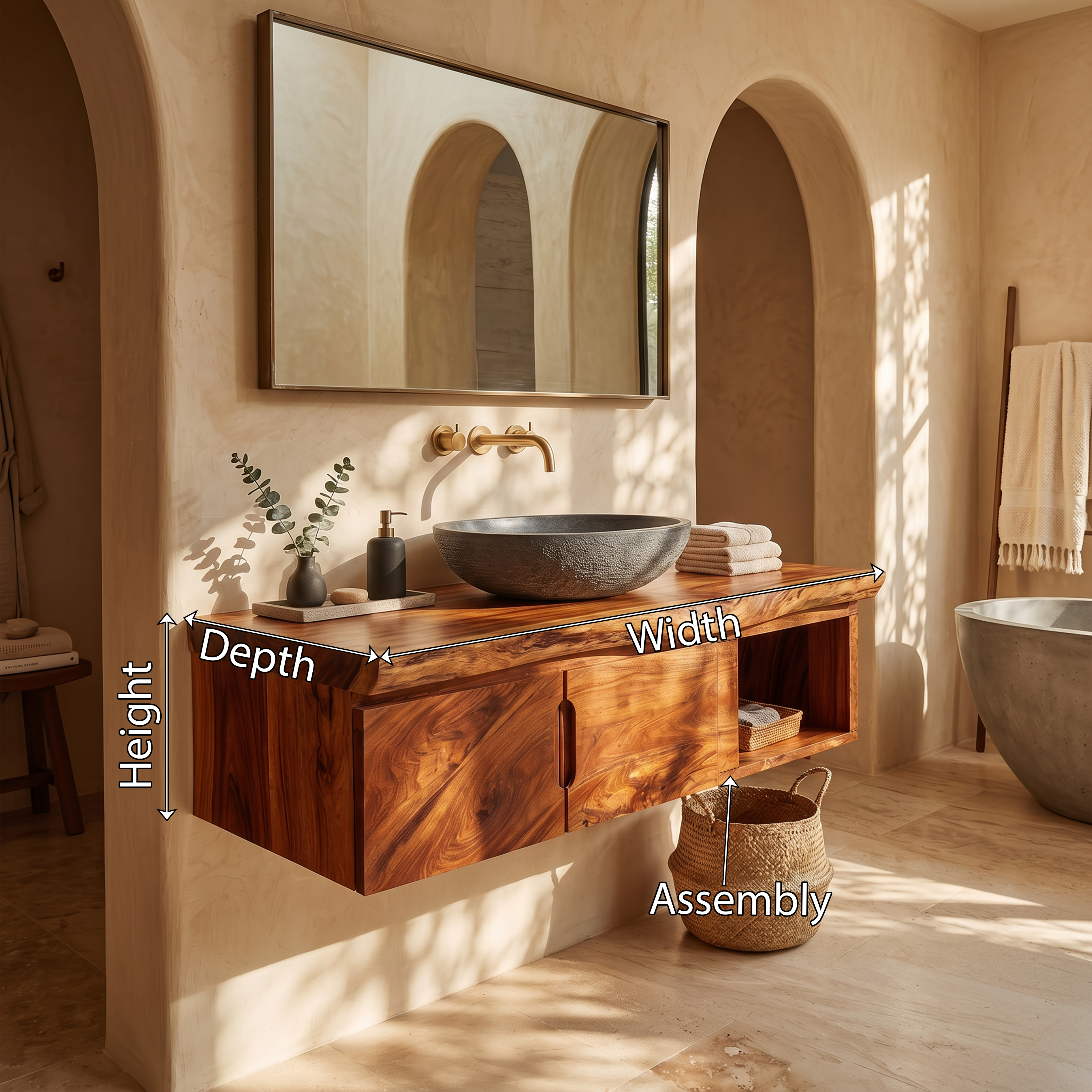 Organic Storage Bathroom Cabinet Modern Ensuite SILDTTRBRV185