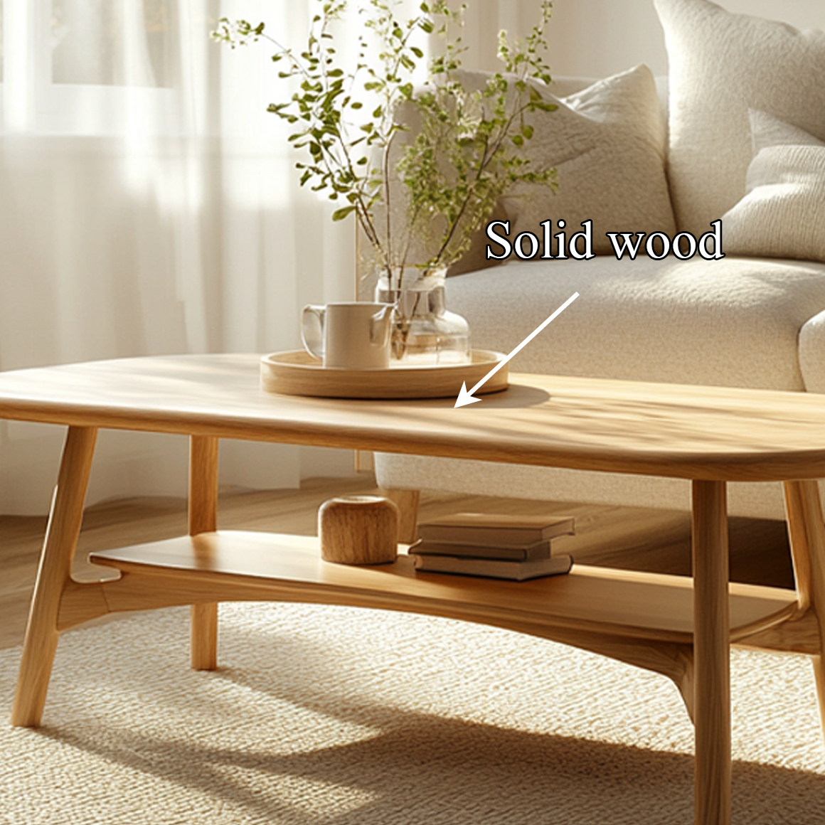 Scandinavian Soft Edge Coffee Table Living Room SINLSACF225