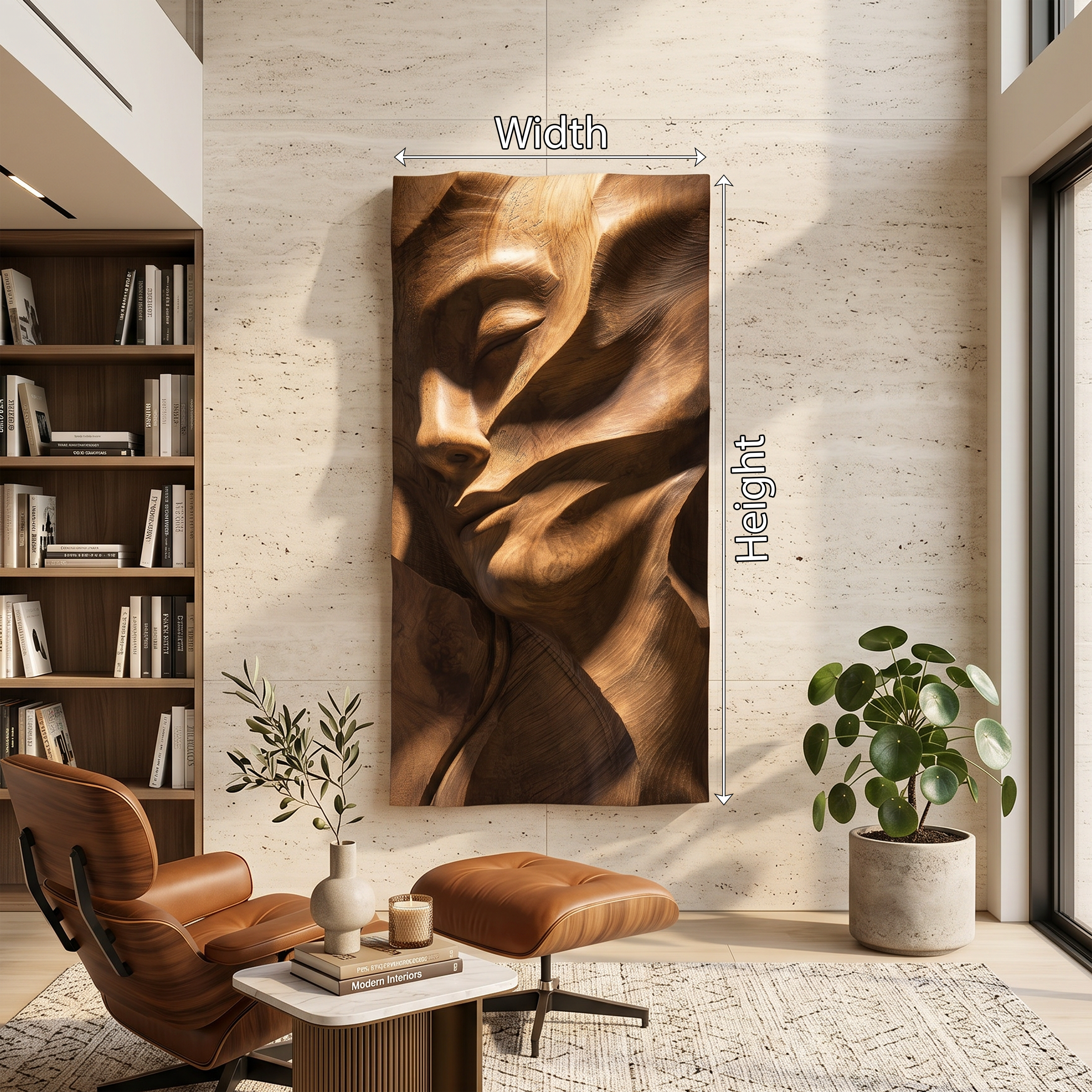 Sculpted Female Face Wood Wall Art Luxury Reading Room Decor SILDTTRWA119